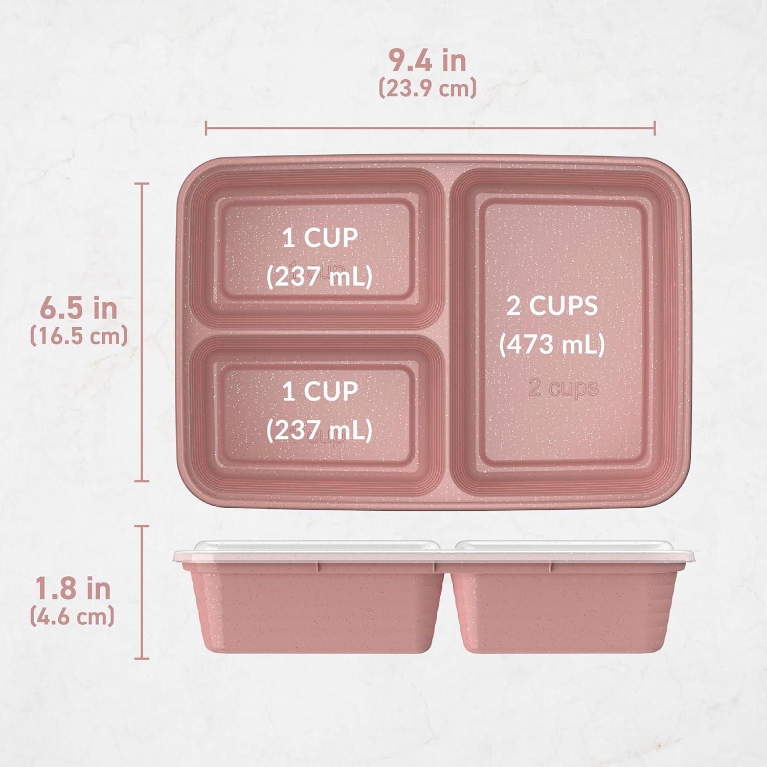 imageBentgo 20Piece Lightweight Durable Reusable BPAFree 3Compartment Containers  Microwave Freezer Dishwasher Safe  SilverRosette Glitter