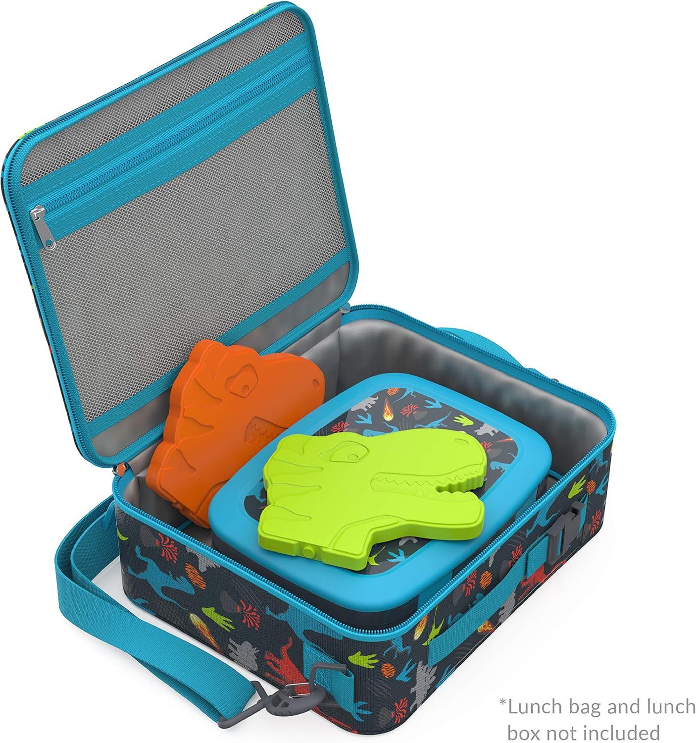 imageBentgo Buddies Reusable Ice Packs  Slim for Lunch Boxes Bags and Coolers Multicolored 4Pack UnicornDinosaur