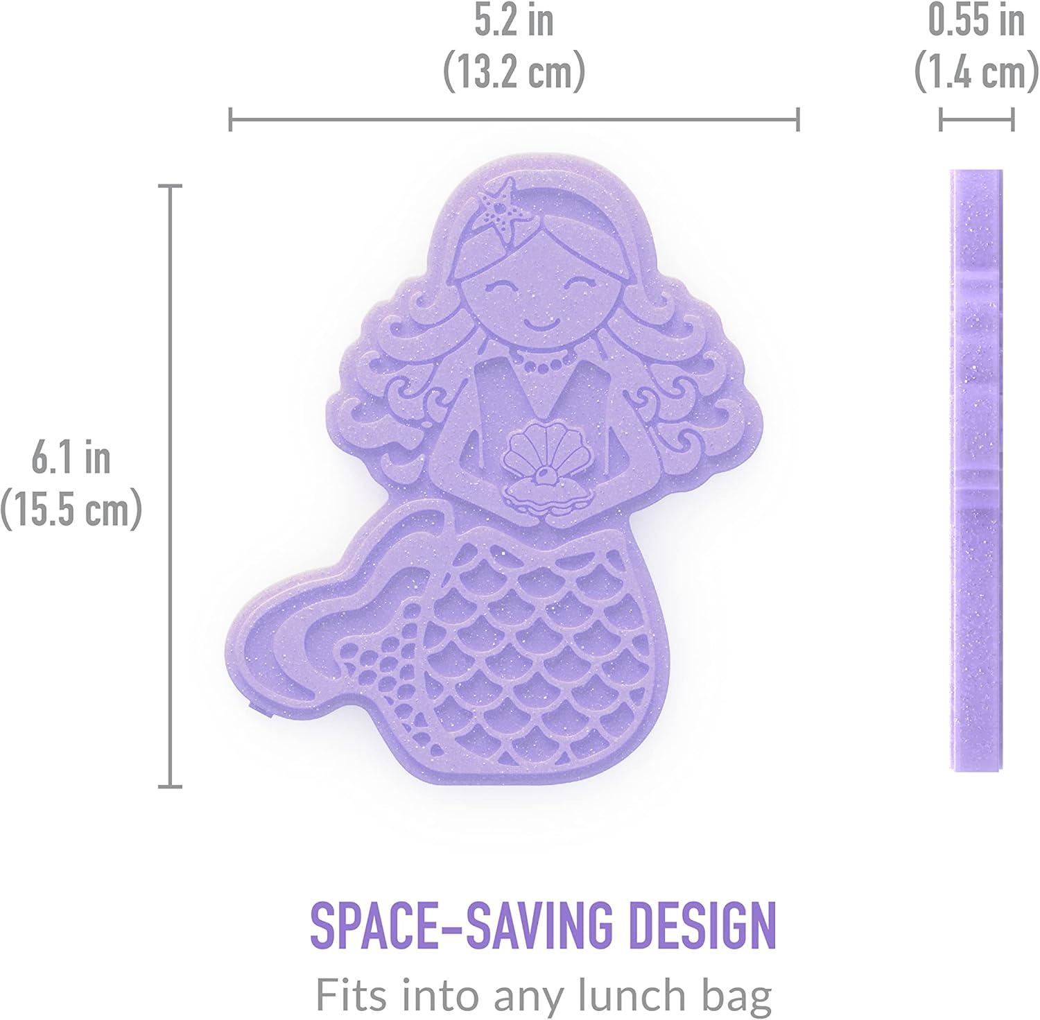 imageBentgo Buddies Reusable Ice Packs  Slim for Lunch Boxes Bags and Coolers Multicolored 4Pack UnicornGlitter Edition  Mermaid