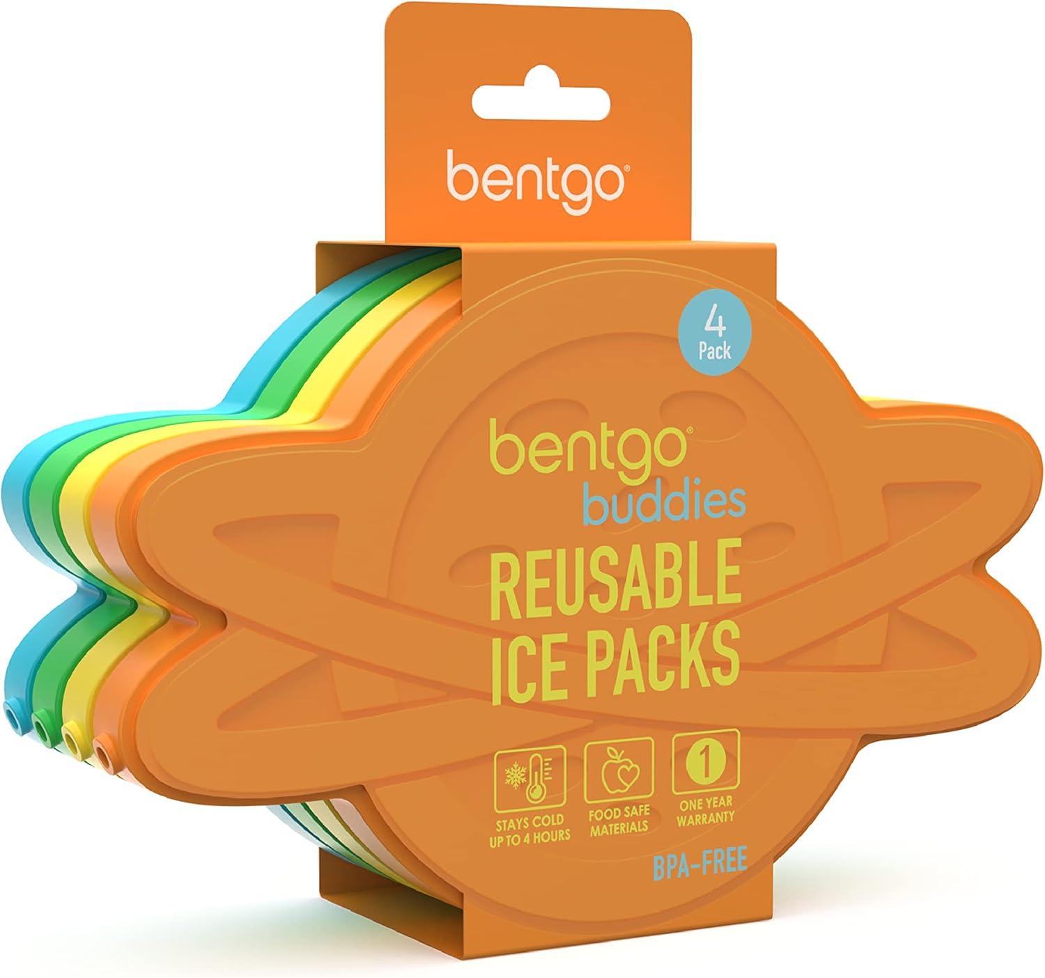 imageBentgo Buddies Reusable Ice Packs  Slim for Lunch Boxes Bags and Coolers Multicolored 4Pack UnicornPlanet