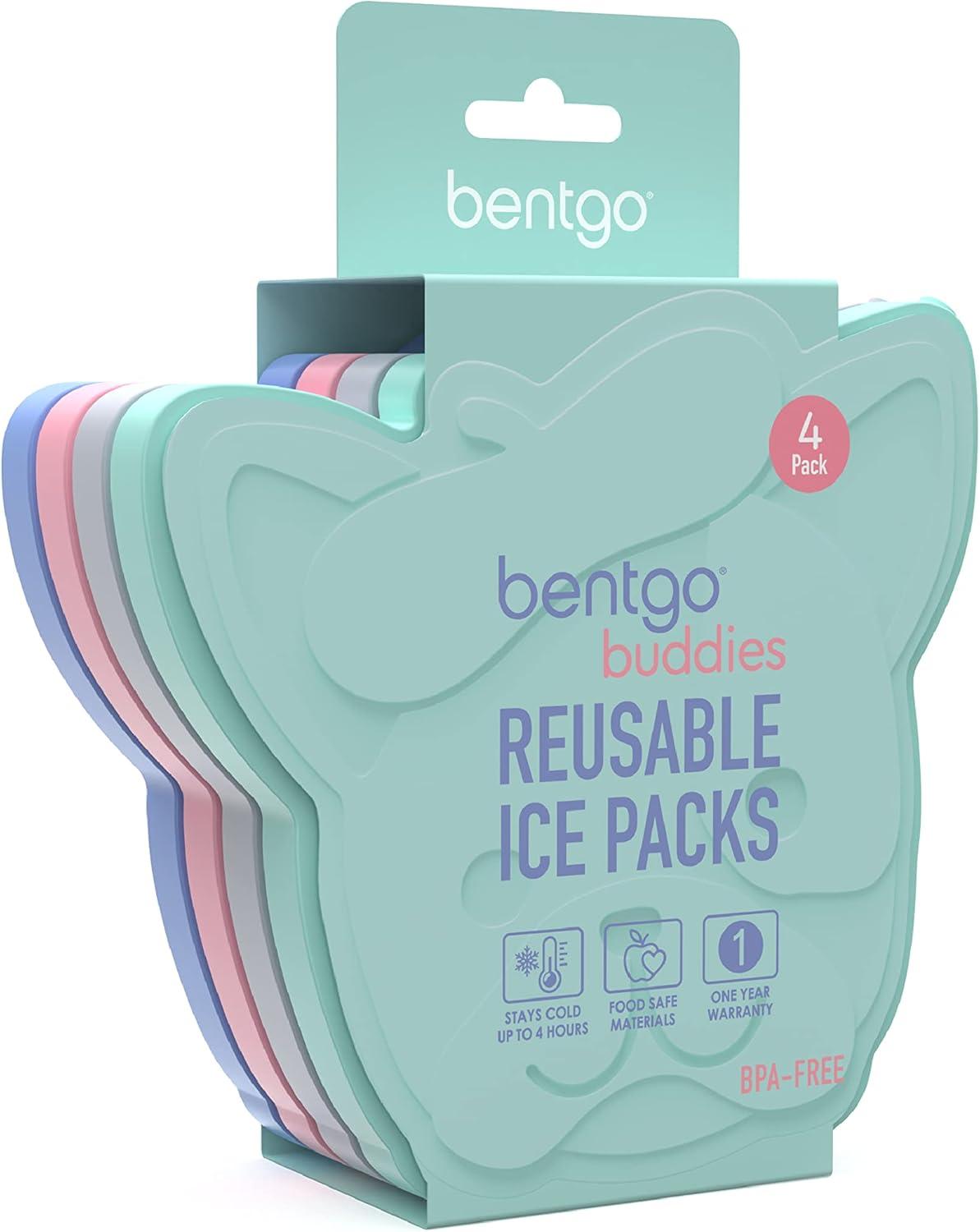 imageBentgo Buddies Reusable Ice Packs  Slim for Lunch Boxes Bags and Coolers Multicolored 4Pack UnicornPuppy