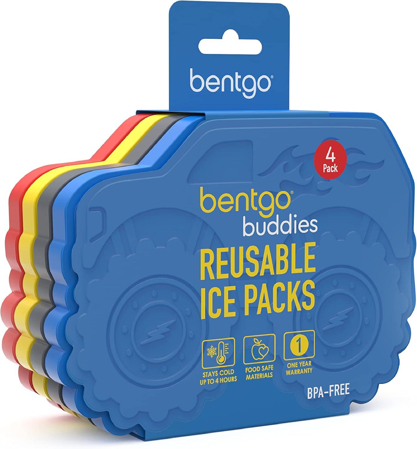 imageBentgo Buddies Reusable Ice Packs  Slim for Lunch Boxes Bags and Coolers Multicolored 4Pack UnicornTruck