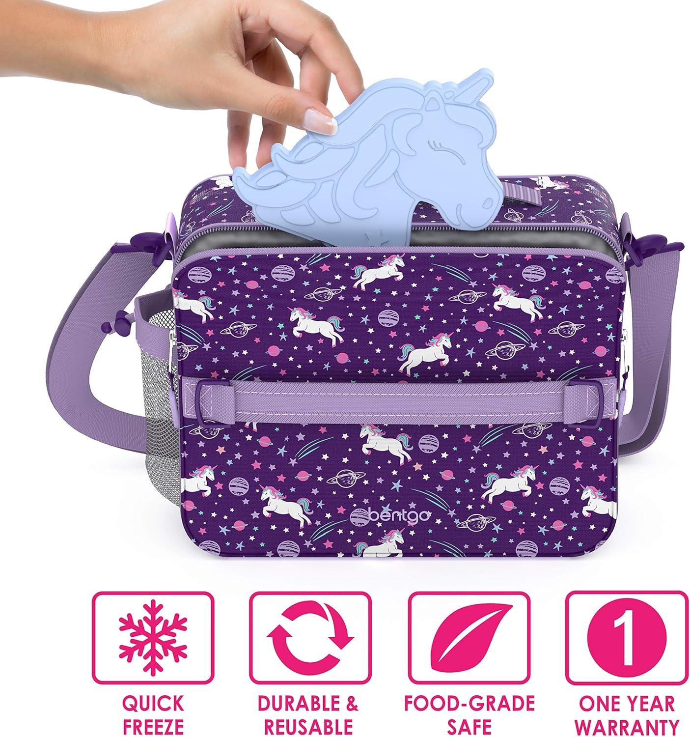 imageBentgo Buddies Reusable Ice Packs  Slim for Lunch Boxes Bags and Coolers Multicolored 4Pack UnicornUnicorn