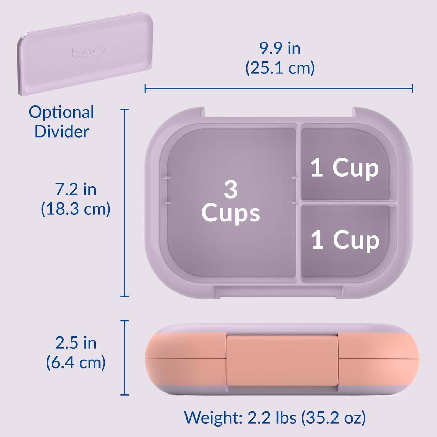 imageBentgo Chill Max LeakProof XL Lunch Box  Included Ice Pack Keeps Food Cold 5Cup Capacity for Ages 8 3 or 4 Compartment Bento Box BPAFree Dishwasher Safe Pink Cloud ampamp BlushLavender  Peach Blossom