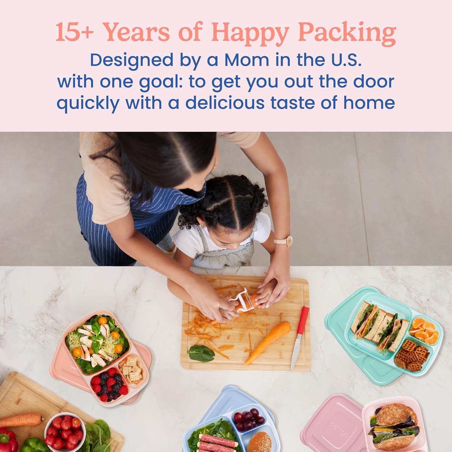 imageBentgo Easyboxes  Original Stackable Lunch Boxes  Reusable 3Compartment Food Containers for Kids and Adults  Bento Lunch Box for Meal Prep School ampamp Work  BPA Free Set of 4 ClassicPastels