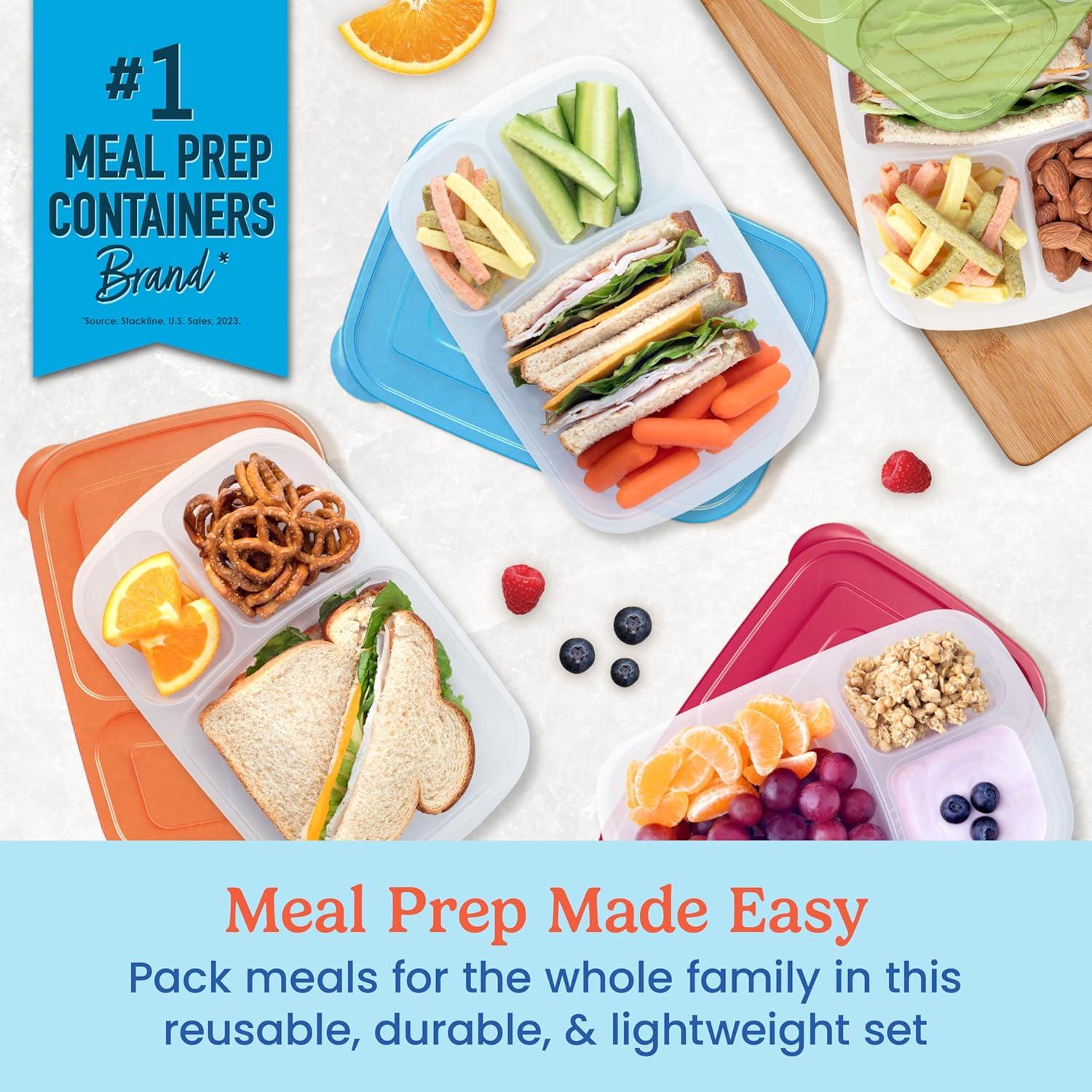 imageBentgo Easyboxes  Original Stackable Lunch Boxes  Reusable 3Compartment Food Containers for Kids and Adults  Bento Lunch Box for Meal Prep School ampamp Work  BPA Free Set of 4 ClassicClassic