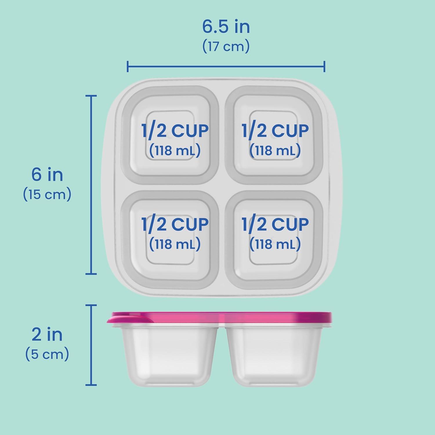 imageBentgo Easyboxes 4Compartment Snack Containers  8Piece Set with 4 Trays ampamp 4 CustomFit Lids to Seal in Freshness  Reusable Food Storage ampamp Meal Prep Bento BPAFree Containers Jewel BrightsBrights