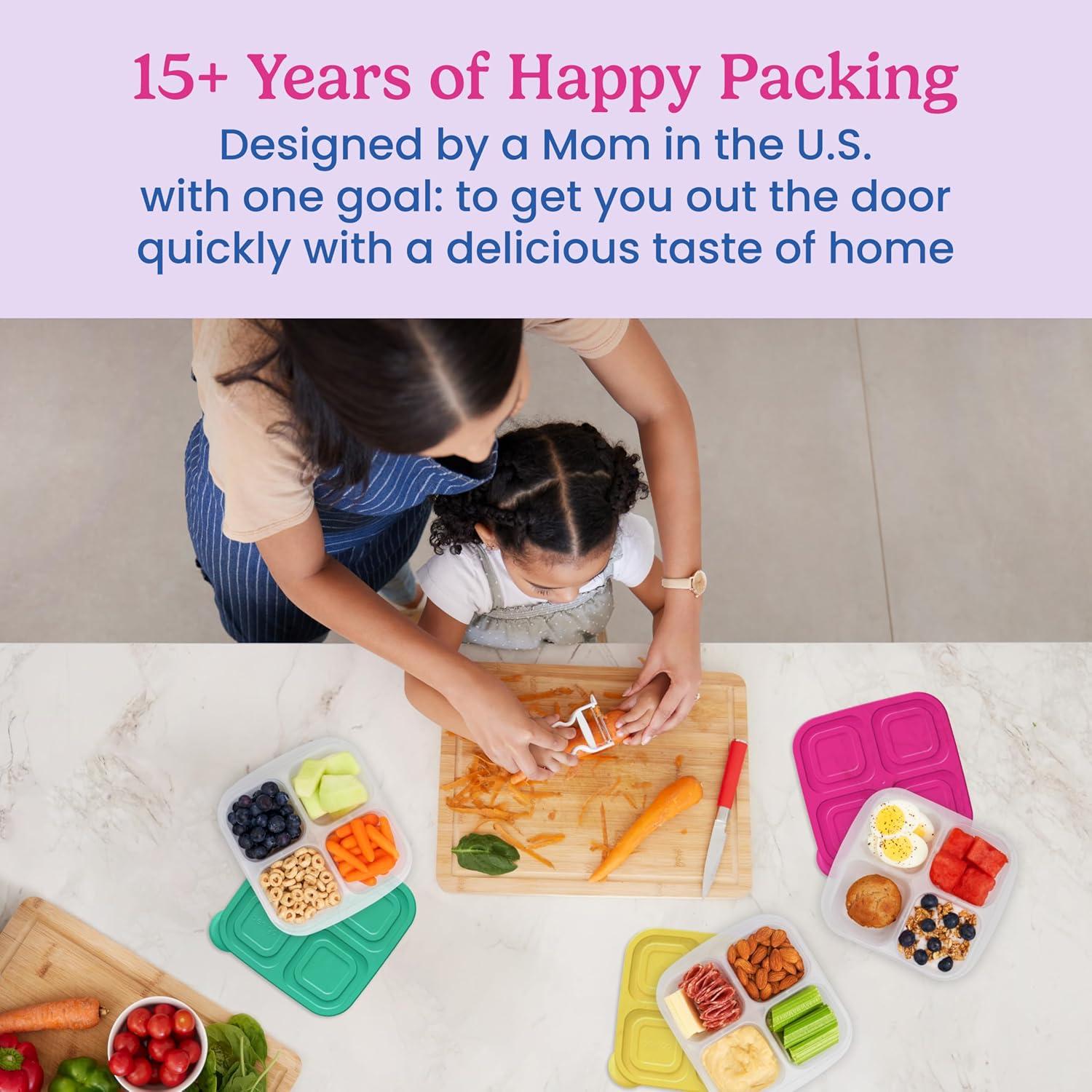 imageBentgo Easyboxes 4Compartment Snack Containers  8Piece Set with 4 Trays ampamp 4 CustomFit Lids to Seal in Freshness  Reusable Food Storage ampamp Meal Prep Bento BPAFree Containers Jewel BrightsBrights