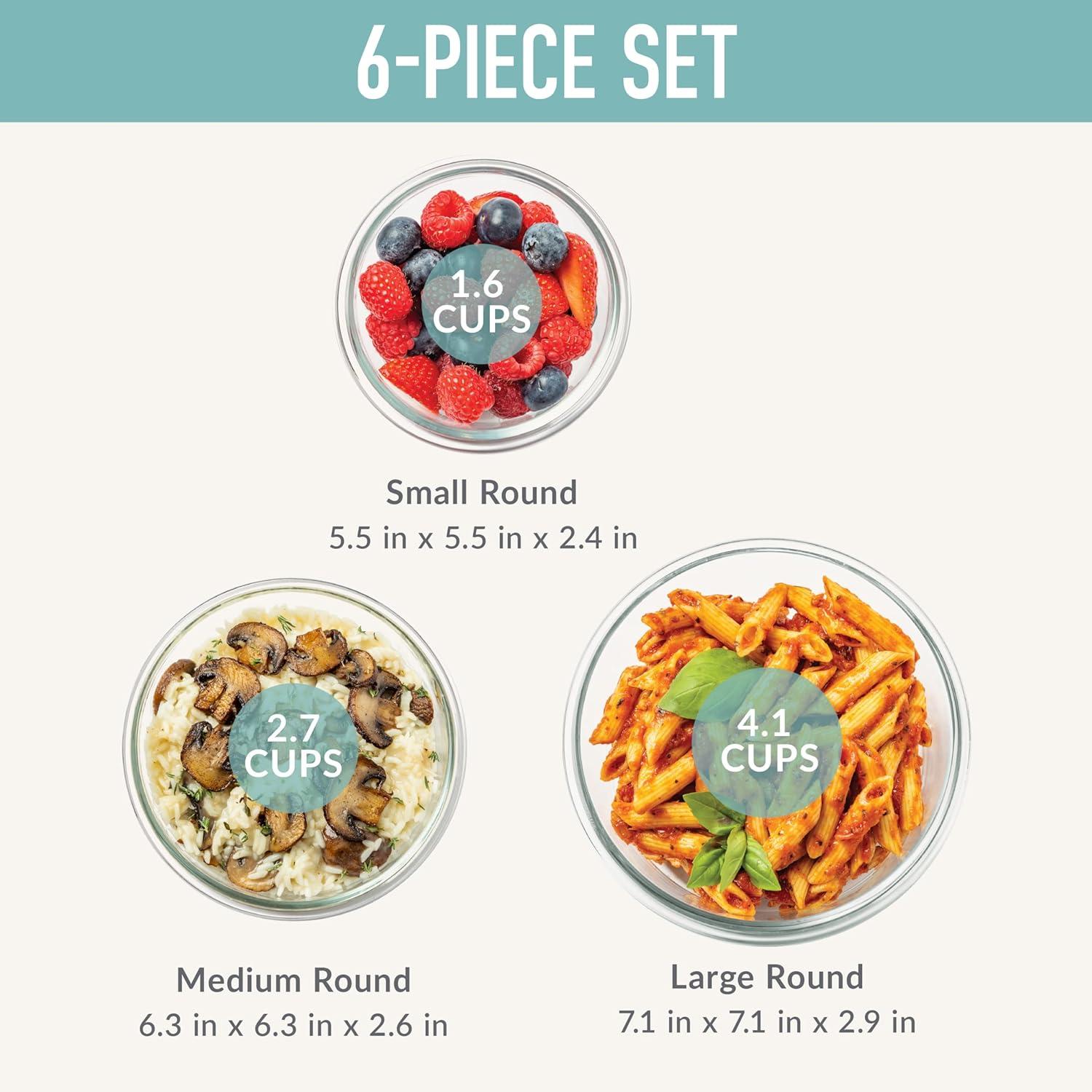 imageBentgo Glass LeakProof Food Storage Set  4Piece Glass Containers with BPAFree Airtight Lids Reusable ampamp Durable for Leftovers ampamp Meal Prep  Microwave Freezer Oven ampamp Dishwasher Safe Soft Aqua6Piece Set Soft Aqua