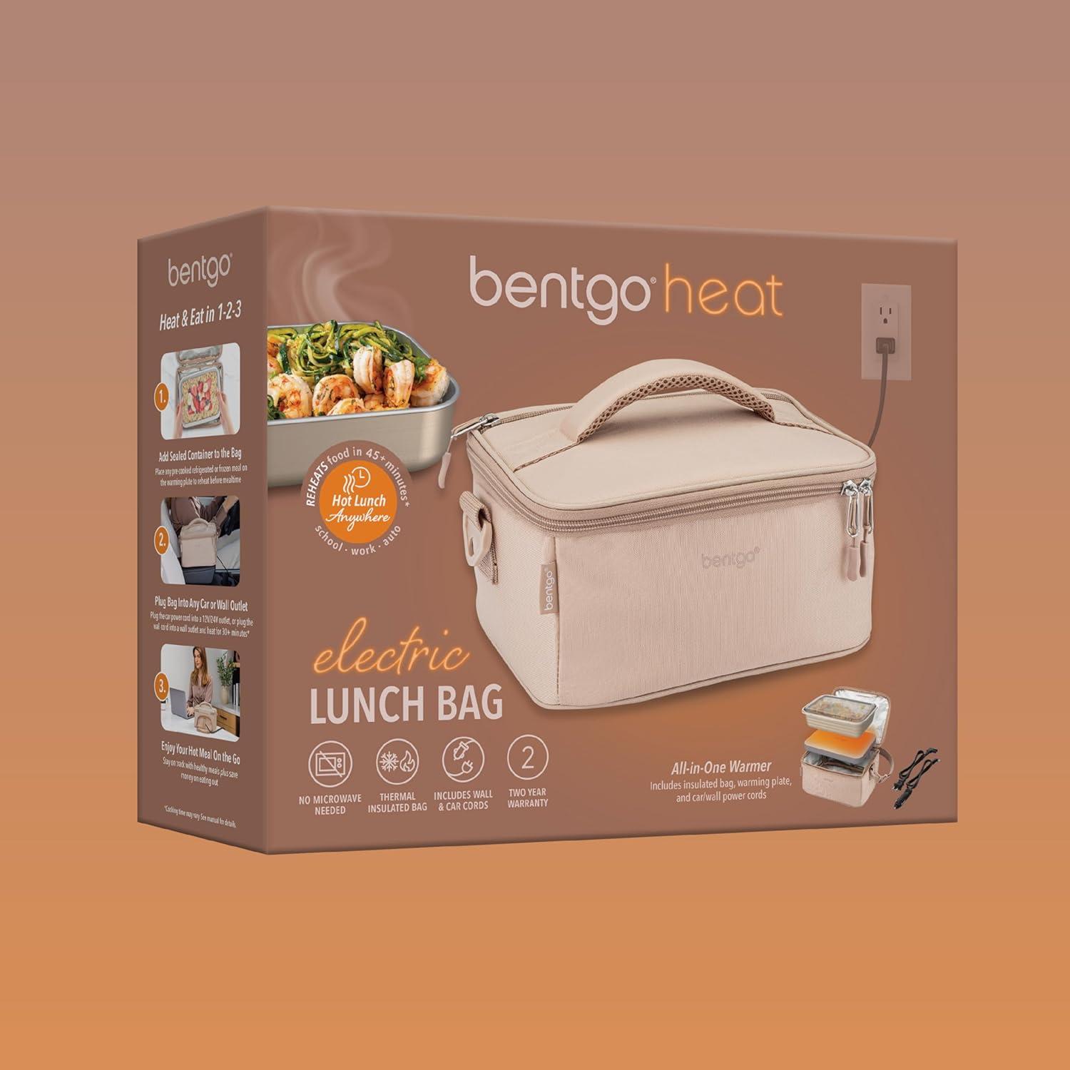imageBentgo Heat  Electric Lunch Bag ampamp Food Warmer for Reheating Meals in Car at Work ampamp More  Heated Lunch Box Warmer for Adults Students ampamp Shift Workers 12V24V Auto ampamp 120V Wall Cords SandSand