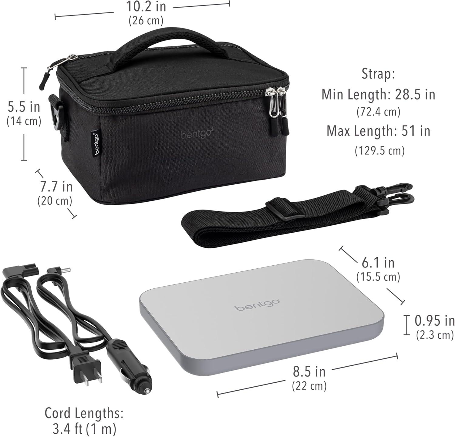 imageBentgo Heat  Electric Lunch Bag ampamp Food Warmer for Reheating Meals in Car at Work ampamp More  Heated Lunch Box Warmer for Adults Students ampamp Shift Workers 12V24V Auto ampamp 120V Wall Cords SandCarbon Black