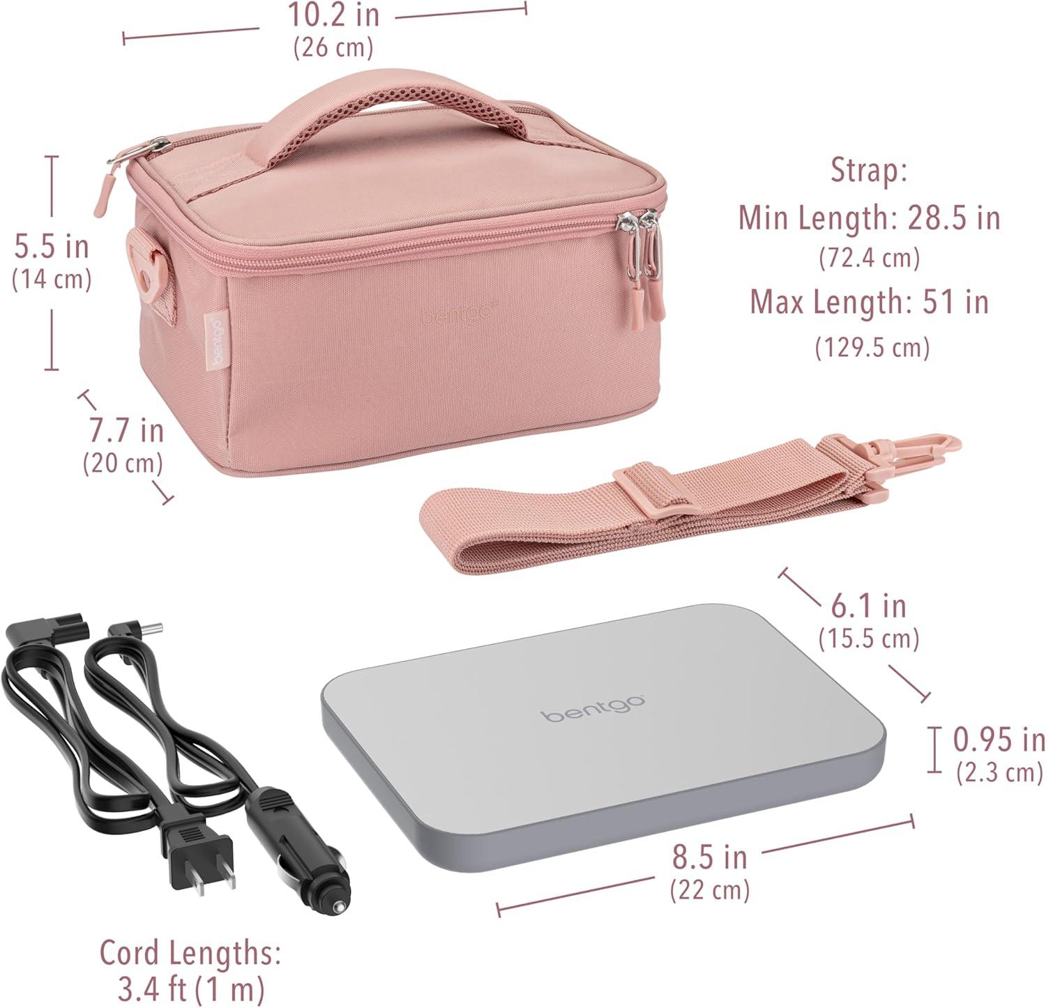 imageBentgo Heat  Electric Lunch Bag ampamp Food Warmer for Reheating Meals in Car at Work ampamp More  Heated Lunch Box Warmer for Adults Students ampamp Shift Workers 12V24V Auto ampamp 120V Wall Cords SandBlush