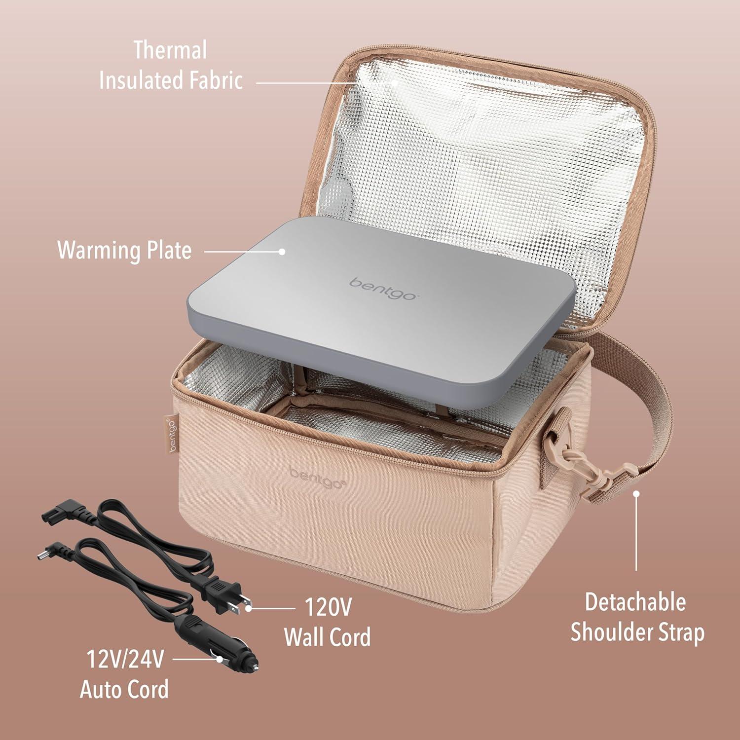 imageBentgo Heat  Electric Lunch Bag ampamp Food Warmer for Reheating Meals in Car at Work ampamp More  Heated Lunch Box Warmer for Adults Students ampamp Shift Workers 12V24V Auto ampamp 120V Wall Cords SandSand