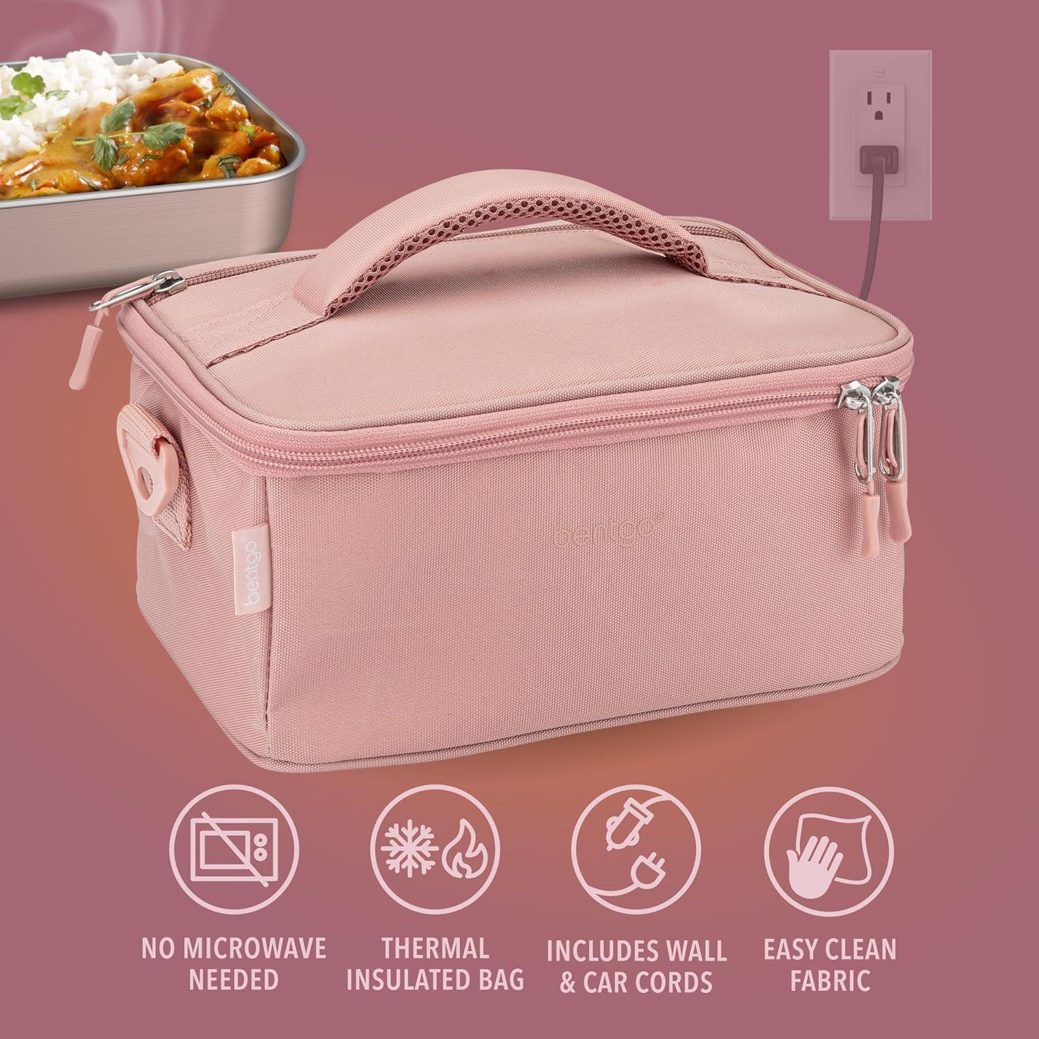 imageBentgo Heat  Electric Lunch Bag ampamp Food Warmer for Reheating Meals in Car at Work ampamp More  Heated Lunch Box Warmer for Adults Students ampamp Shift Workers 12V24V Auto ampamp 120V Wall Cords SandBlush