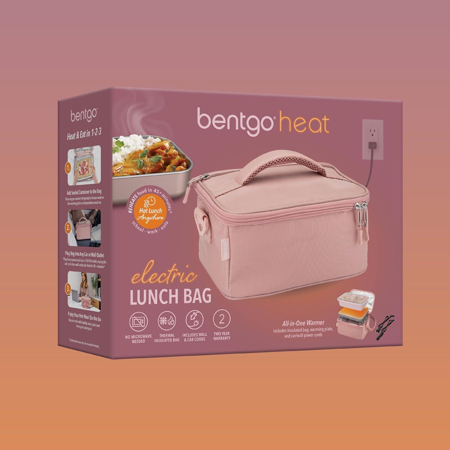 imageBentgo Heat  Electric Lunch Bag ampamp Food Warmer for Reheating Meals in Car at Work ampamp More  Heated Lunch Box Warmer for Adults Students ampamp Shift Workers 12V24V Auto ampamp 120V Wall Cords SandBlush