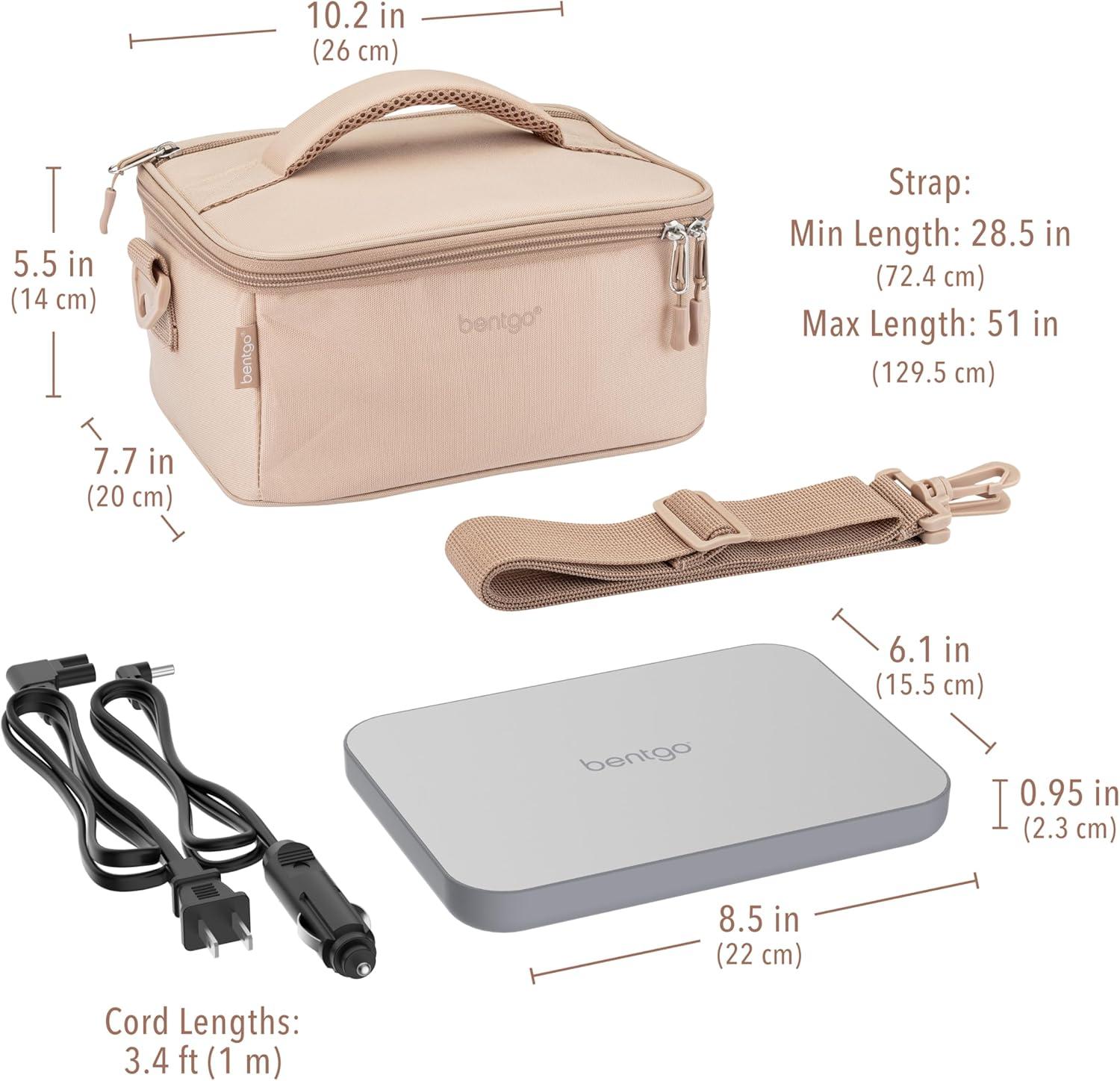 imageBentgo Heat  Electric Lunch Bag ampamp Food Warmer for Reheating Meals in Car at Work ampamp More  Heated Lunch Box Warmer for Adults Students ampamp Shift Workers 12V24V Auto ampamp 120V Wall Cords SandSand