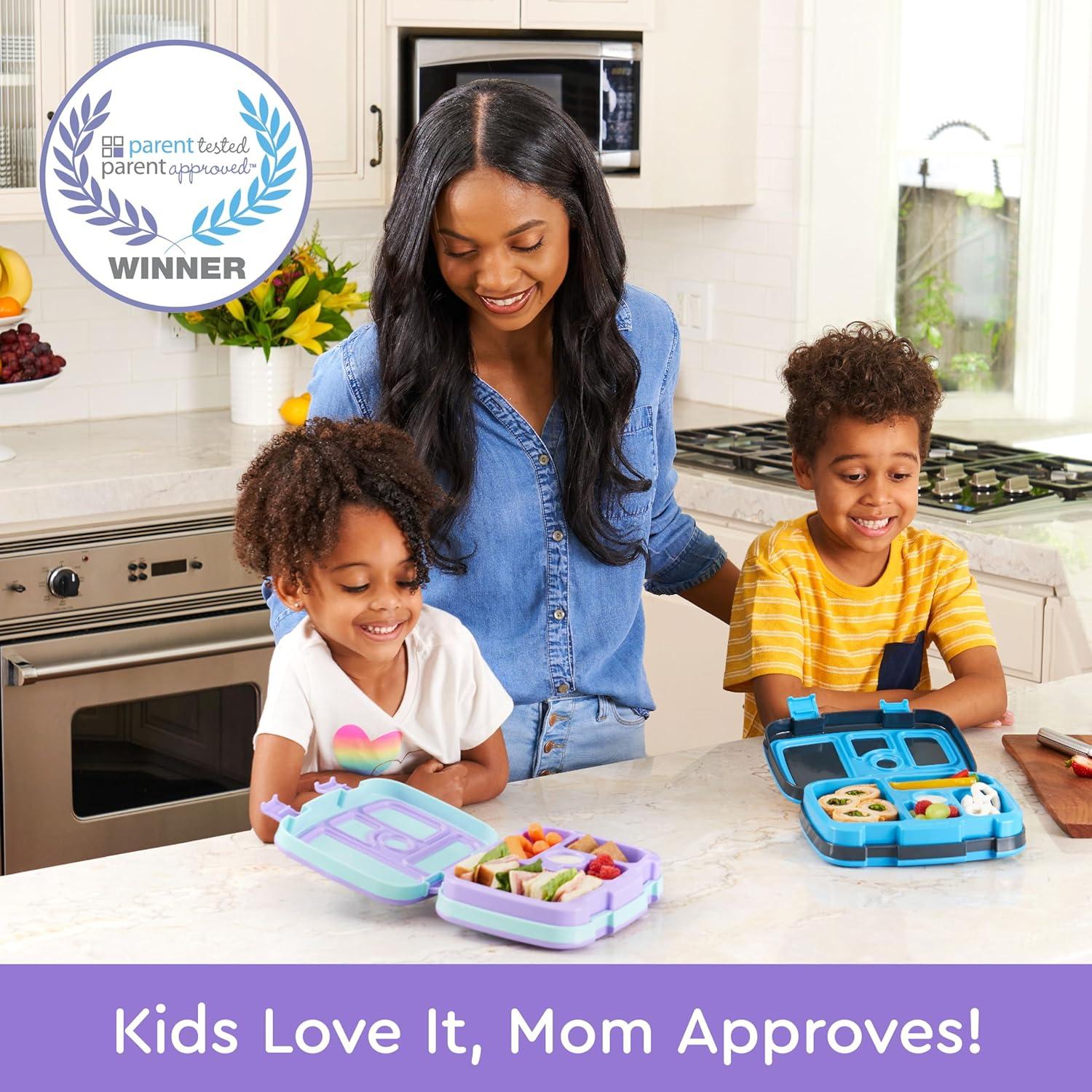 imageBentgo Kids 5Compartment LeakProof BentoStyle Lunch Box Whimsy ampamp Wonder Collection  Ideal for Ages 37 DropProof ampamp Durable Dishwasher Safe ampamp PFAS ampamp BPAFree Materials WavyMermaids in the Sea