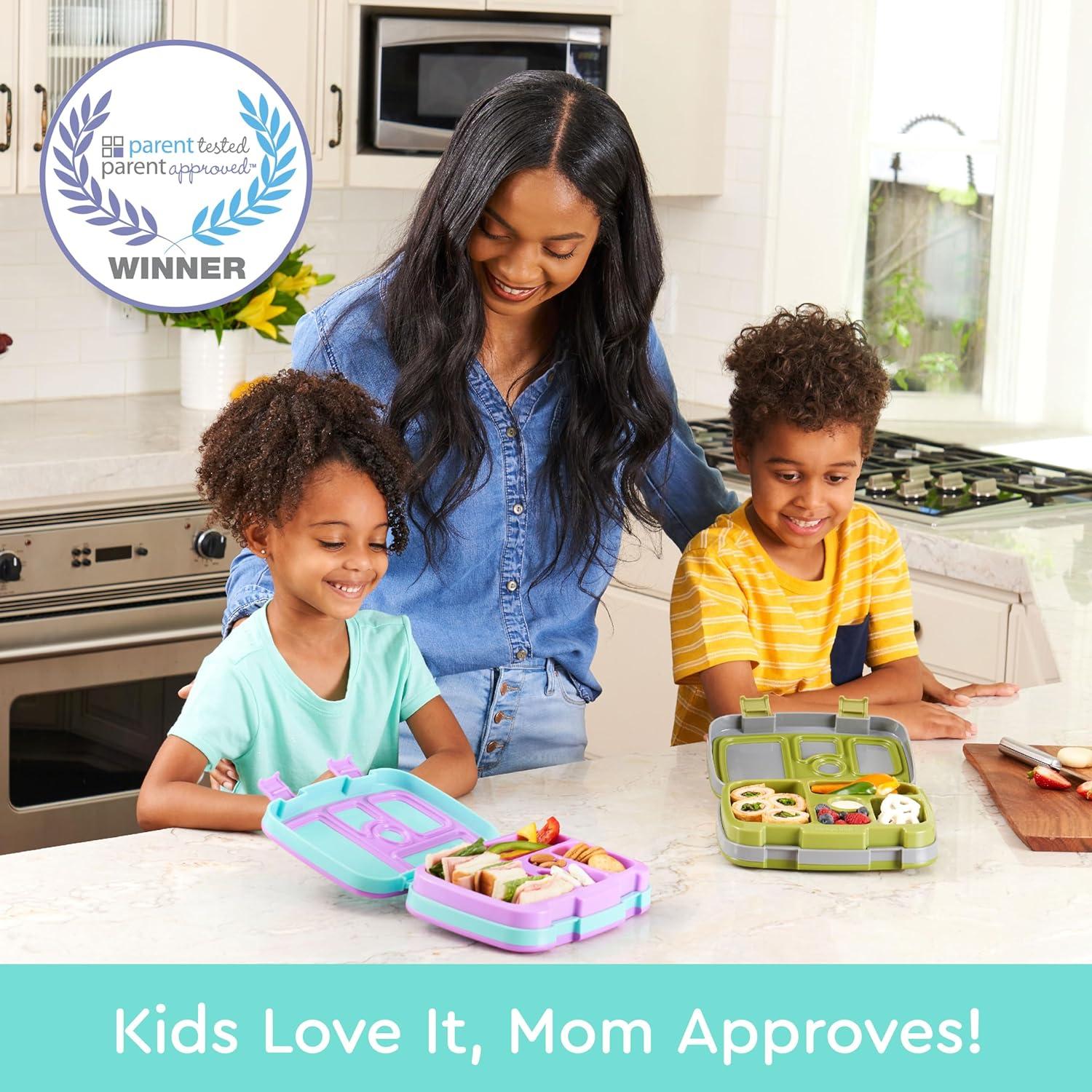 imageBentgo Kids 5Compartment LeakProof BentoStyle Lunch Box Whimsy ampamp Wonder Collection  Ideal for Ages 37 DropProof ampamp Durable Dishwasher Safe ampamp PFAS ampamp BPAFree Materials WavyMermaid Scales