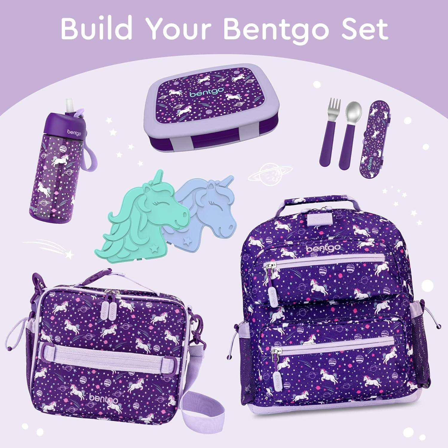 imageBentgo Kids 5Compartment LeakProof BentoStyle Lunch Box Whimsy ampamp Wonder Collection  Ideal for Ages 37 DropProof ampamp Durable Dishwasher Safe ampamp PFAS ampamp BPAFree Materials WavyUnicorn