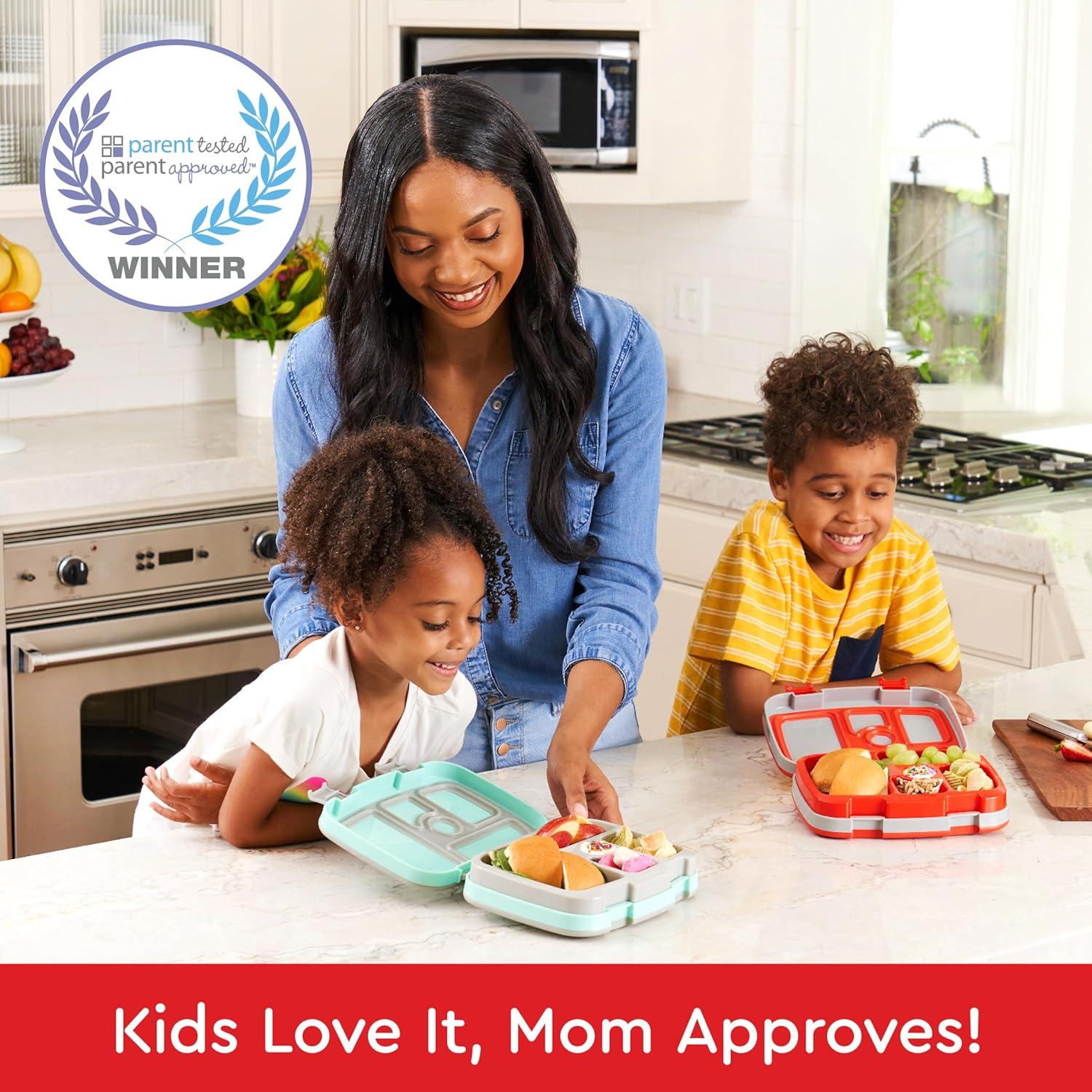 imageBentgo Kids 5Compartment LeakProof BentoStyle Lunch Box Whimsy ampamp Wonder Collection  Ideal for Ages 37 DropProof ampamp Durable Dishwasher Safe ampamp PFAS ampamp BPAFree Materials WavyTrucks