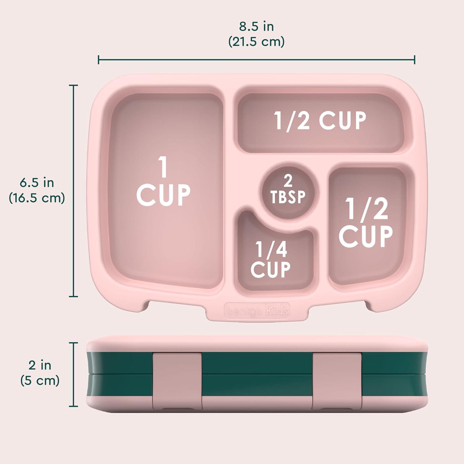 imageBentgo Kids 5Compartment LeakProof BentoStyle Lunch Box Whimsy ampamp Wonder Collection  Ideal for Ages 37 DropProof ampamp Durable Dishwasher Safe ampamp PFAS ampamp BPAFree Materials WavyGreen Rainbow