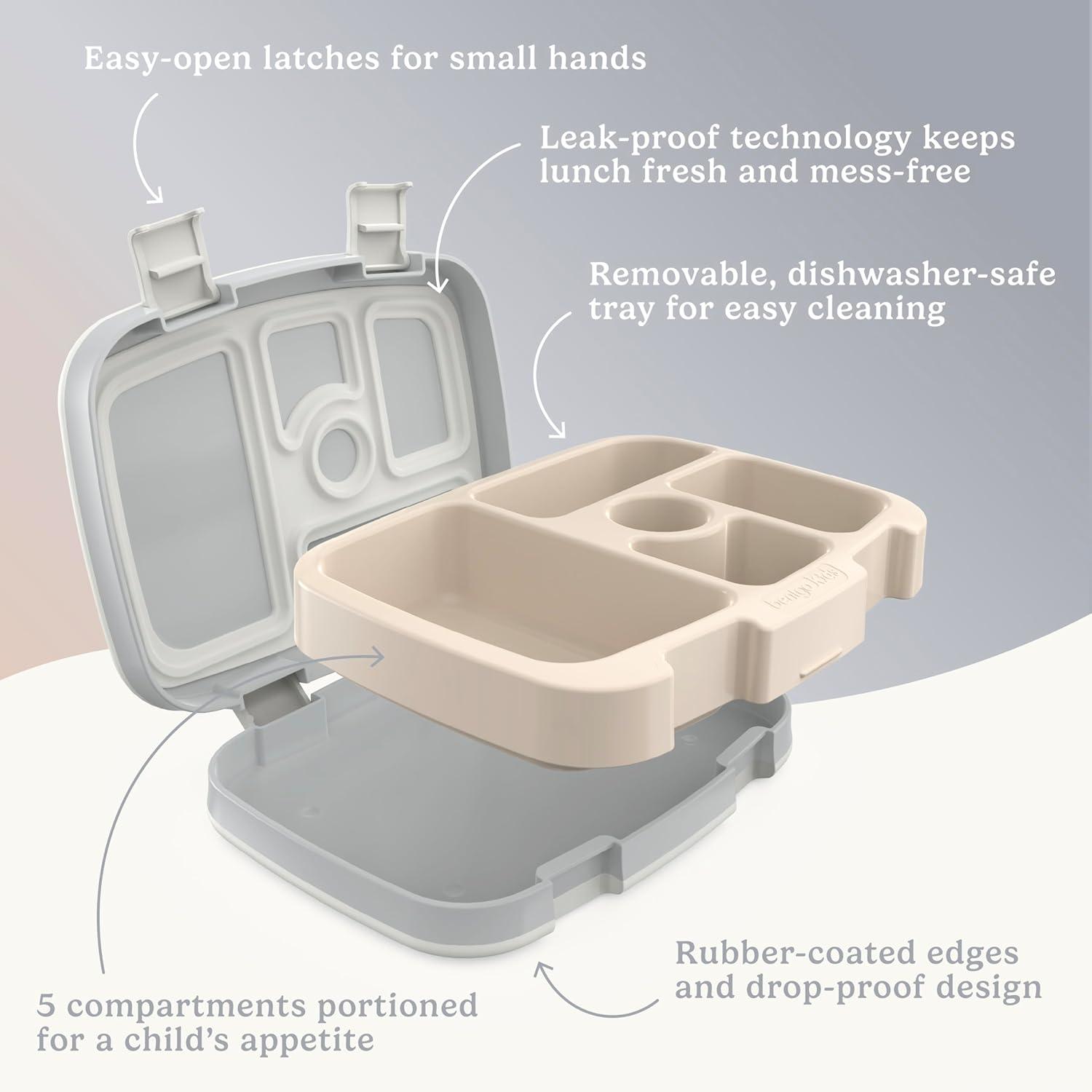 imageBentgo Kids 5Compartment LeakProof BentoStyle Lunch Box Whimsy ampamp Wonder Collection  Ideal for Ages 37 DropProof ampamp Durable Dishwasher Safe ampamp PFAS ampamp BPAFree Materials WavyStarry Sprinkle