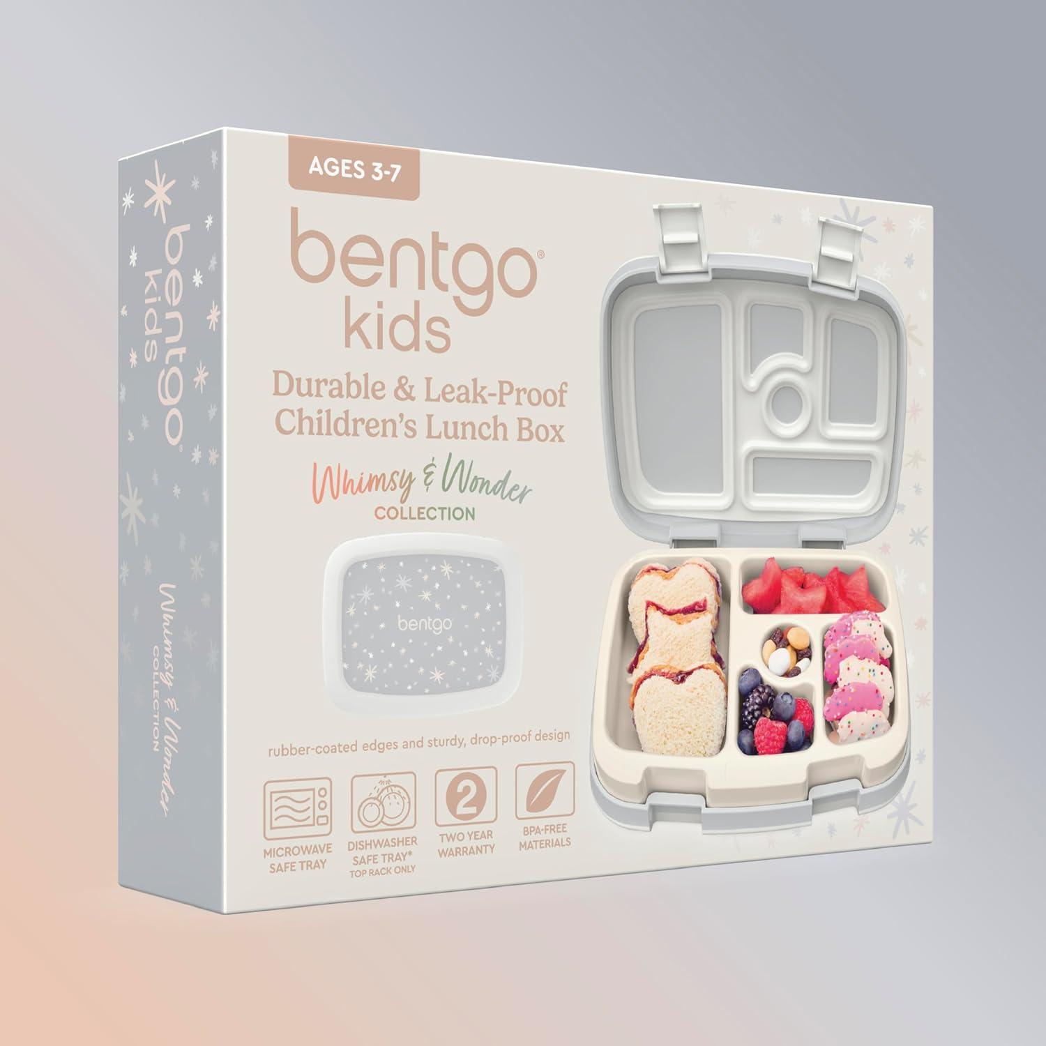 imageBentgo Kids 5Compartment LeakProof BentoStyle Lunch Box Whimsy ampamp Wonder Collection  Ideal for Ages 37 DropProof ampamp Durable Dishwasher Safe ampamp PFAS ampamp BPAFree Materials WavyStarry Sprinkle