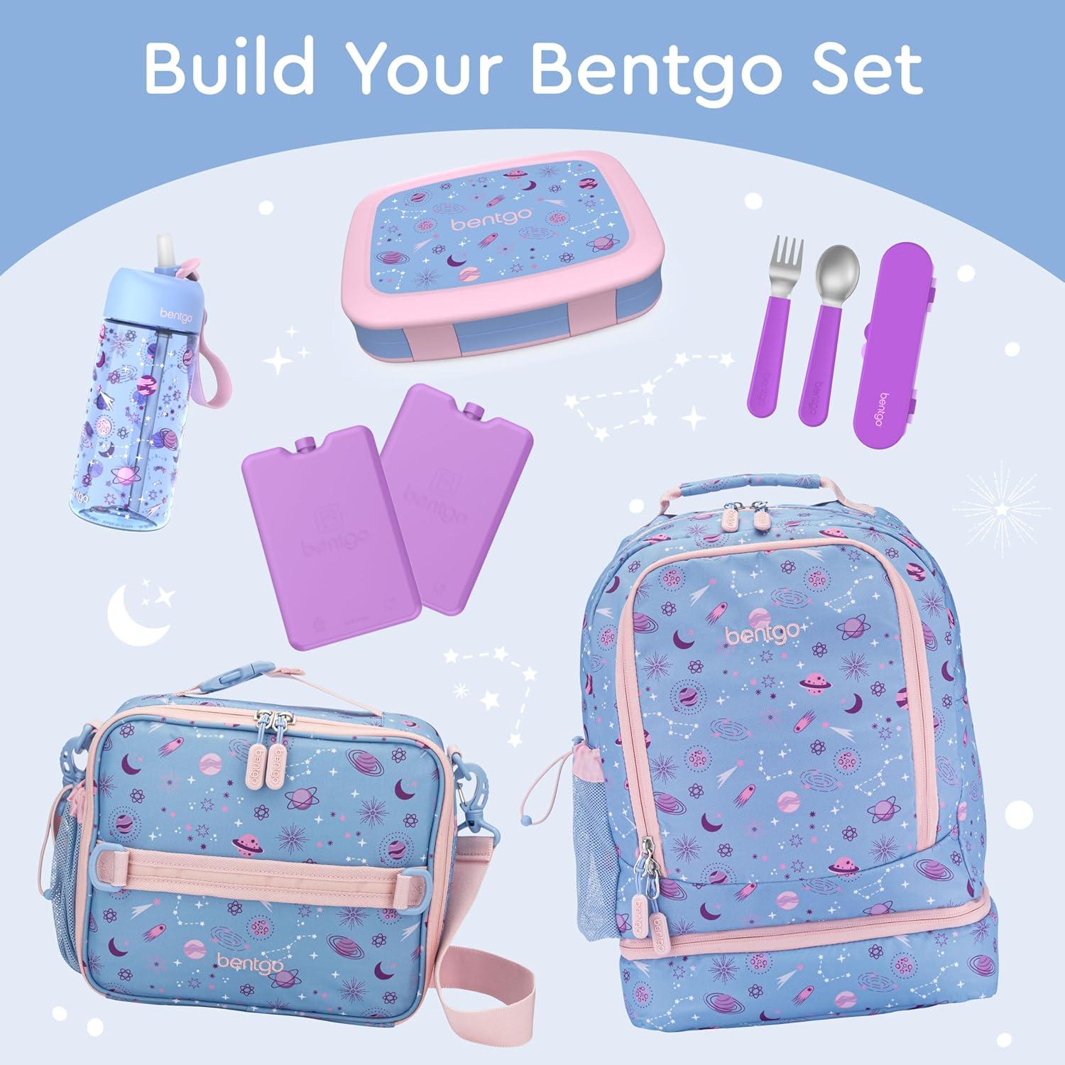 imageBentgo Kids 5Compartment LeakProof BentoStyle Lunch Box Whimsy ampamp Wonder Collection  Ideal for Ages 37 DropProof ampamp Durable Dishwasher Safe ampamp PFAS ampamp BPAFree Materials WavyLavender Galaxy