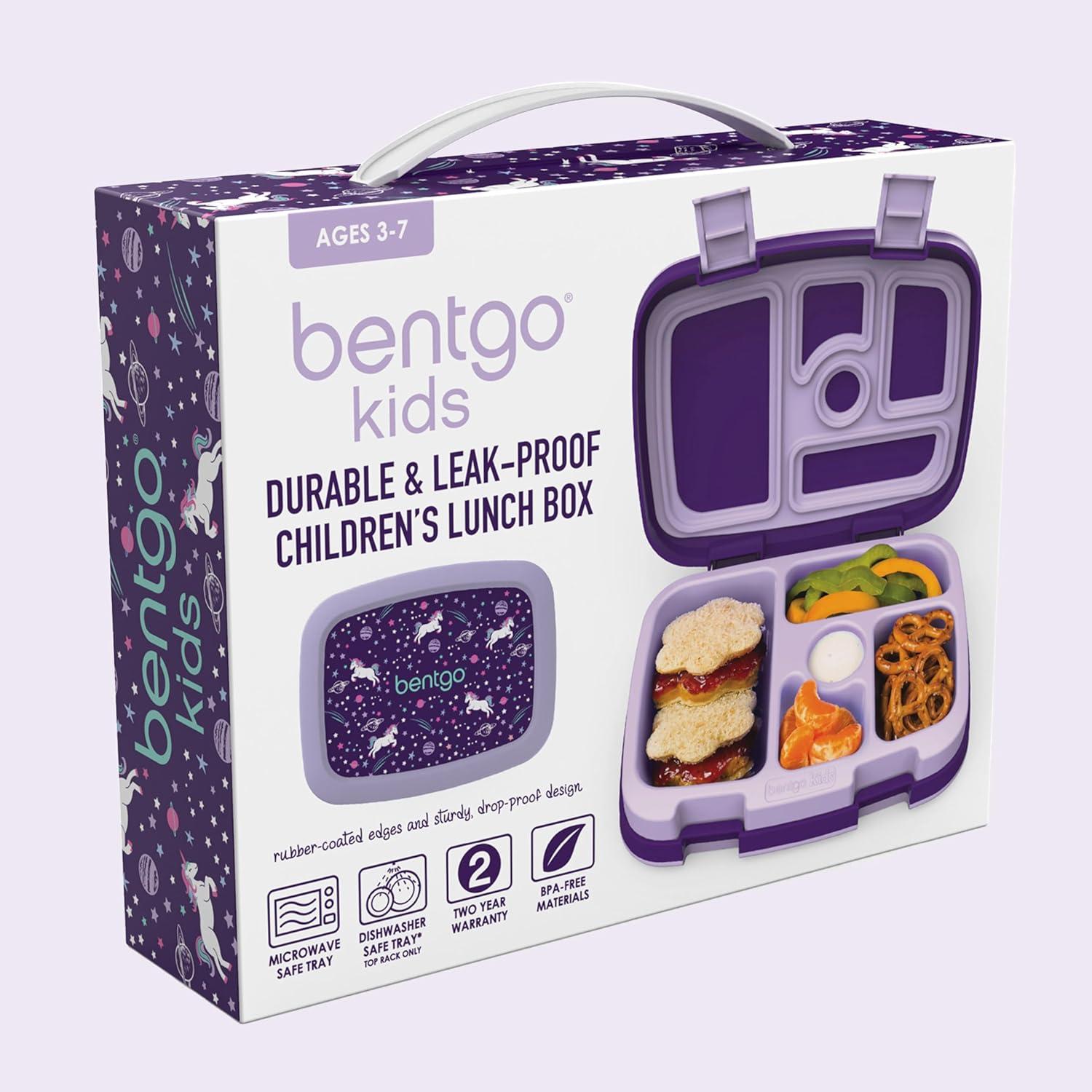 imageBentgo Kids 5Compartment LeakProof BentoStyle Lunch Box Whimsy ampamp Wonder Collection  Ideal for Ages 37 DropProof ampamp Durable Dishwasher Safe ampamp PFAS ampamp BPAFree Materials WavyUnicorn
