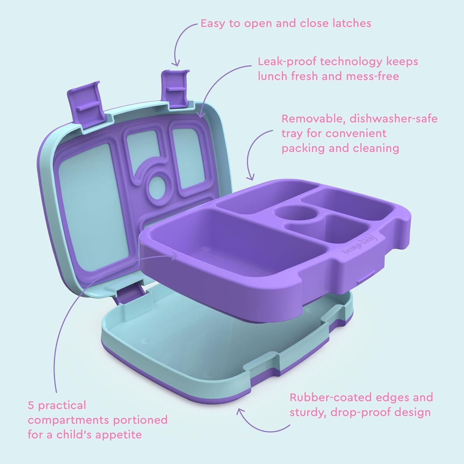 imageBentgo Kids 5Compartment LeakProof BentoStyle Lunch Box Whimsy ampamp Wonder Collection  Ideal for Ages 37 DropProof ampamp Durable Dishwasher Safe ampamp PFAS ampamp BPAFree Materials WavyMermaids in the Sea