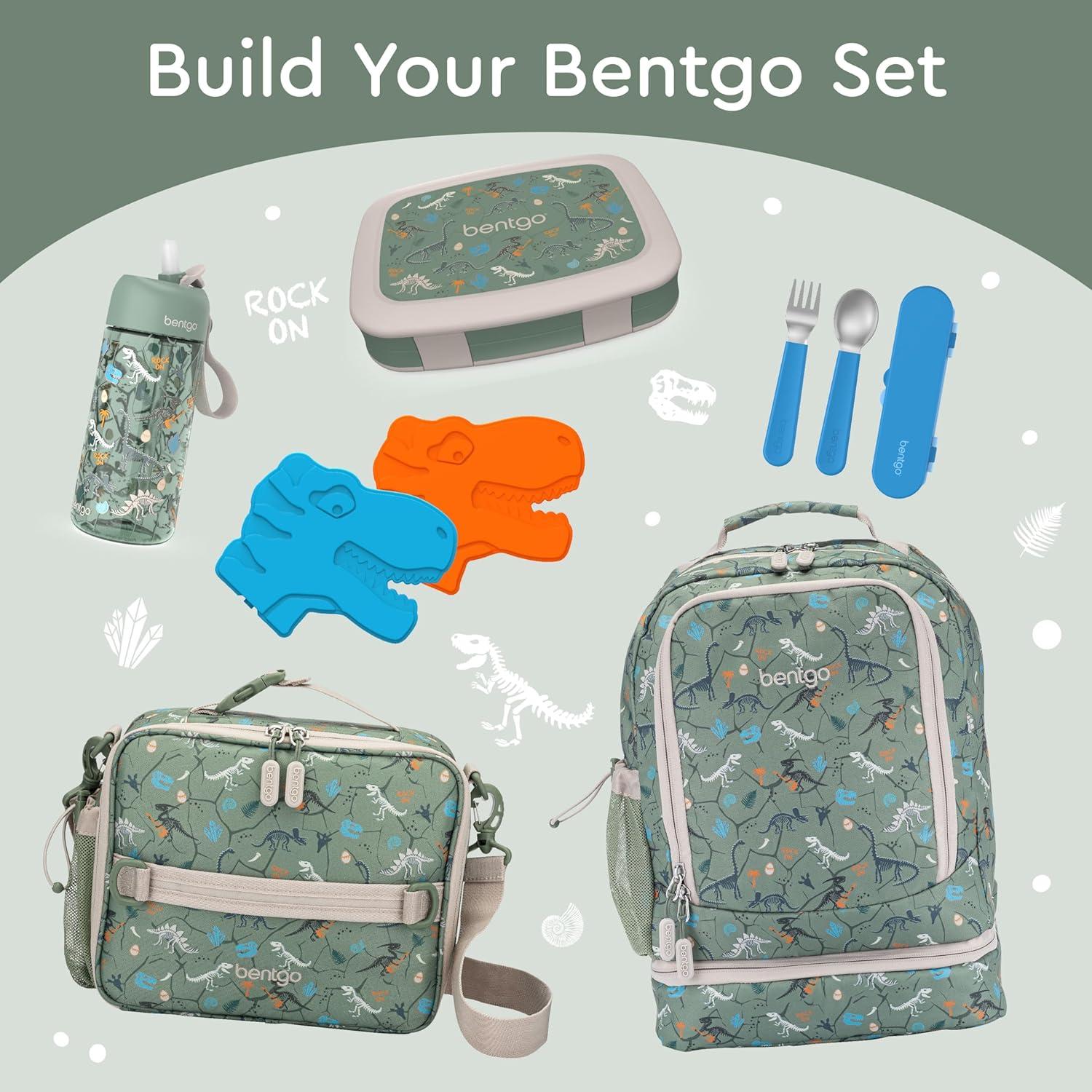 imageBentgo Kids 5Compartment LeakProof BentoStyle Lunch Box Whimsy ampamp Wonder Collection  Ideal for Ages 37 DropProof ampamp Durable Dishwasher Safe ampamp PFAS ampamp BPAFree Materials WavyDino Fossils