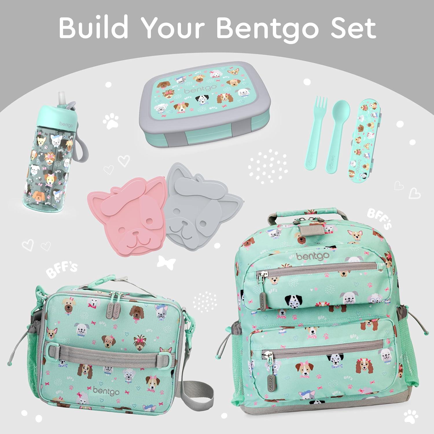 imageBentgo Kids 5Compartment LeakProof BentoStyle Lunch Box Whimsy ampamp Wonder Collection  Ideal for Ages 37 DropProof ampamp Durable Dishwasher Safe ampamp PFAS ampamp BPAFree Materials WavyPuppy Love
