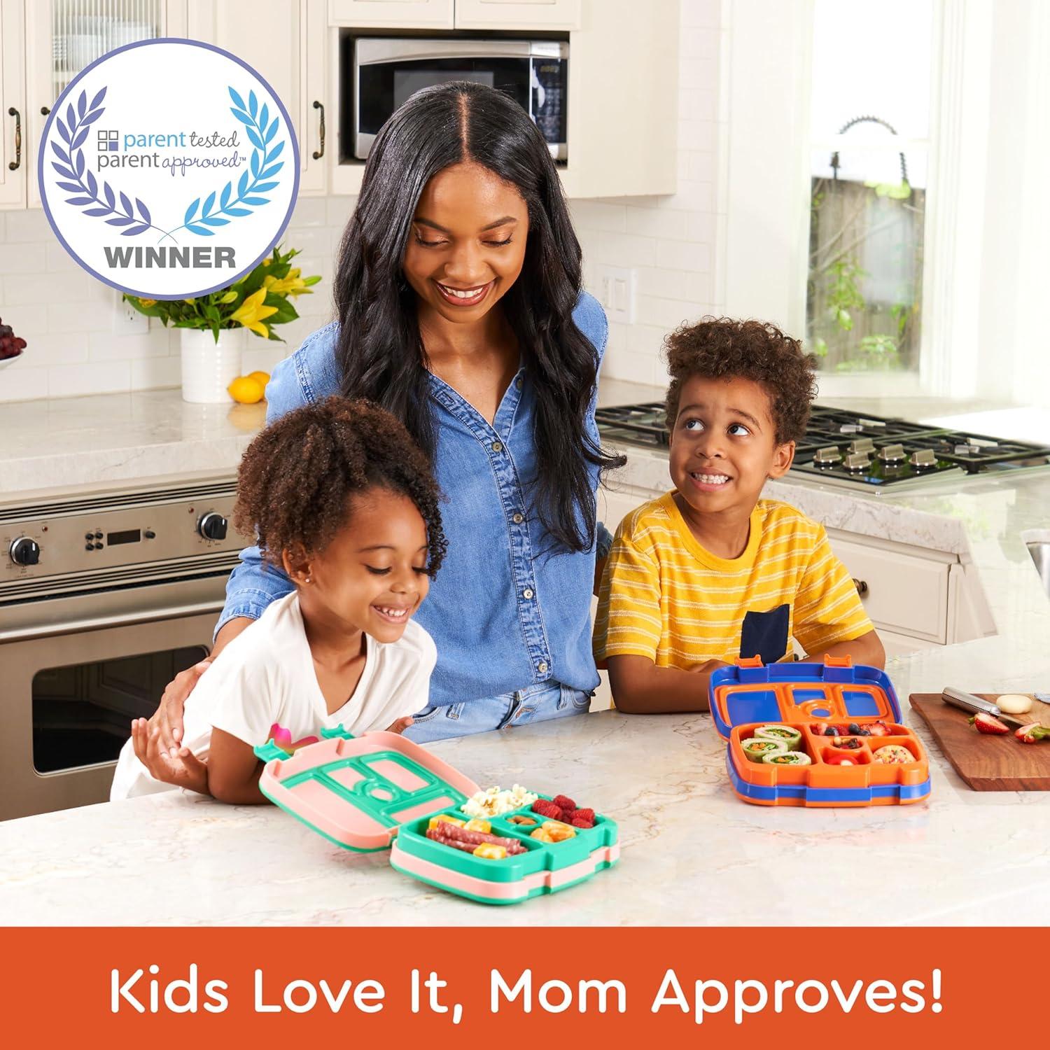 imageBentgo Kids 5Compartment LeakProof BentoStyle Lunch Box Whimsy ampamp Wonder Collection  Ideal for Ages 37 DropProof ampamp Durable Dishwasher Safe ampamp PFAS ampamp BPAFree Materials WavySports