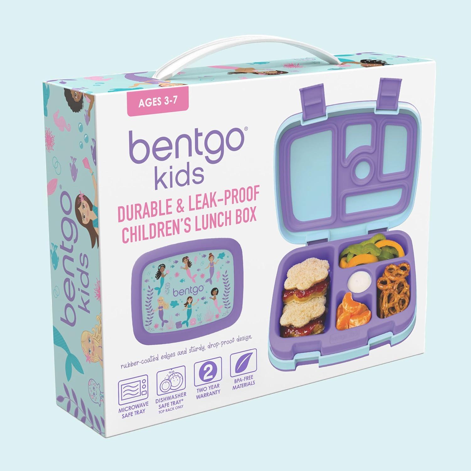 imageBentgo Kids 5Compartment LeakProof BentoStyle Lunch Box Whimsy ampamp Wonder Collection  Ideal for Ages 37 DropProof ampamp Durable Dishwasher Safe ampamp PFAS ampamp BPAFree Materials WavyMermaids in the Sea