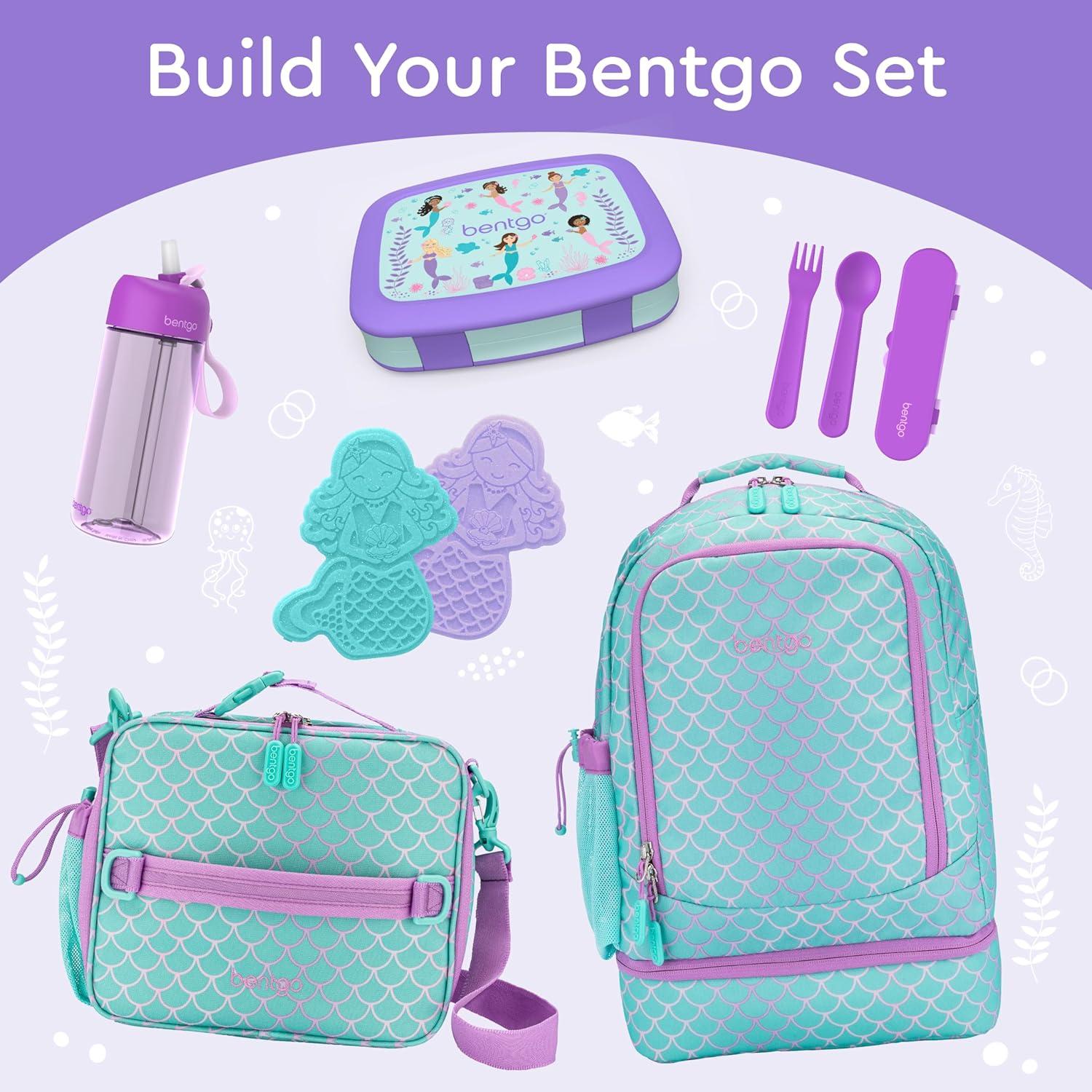 imageBentgo Kids 5Compartment LeakProof BentoStyle Lunch Box Whimsy ampamp Wonder Collection  Ideal for Ages 37 DropProof ampamp Durable Dishwasher Safe ampamp PFAS ampamp BPAFree Materials WavyMermaids in the Sea
