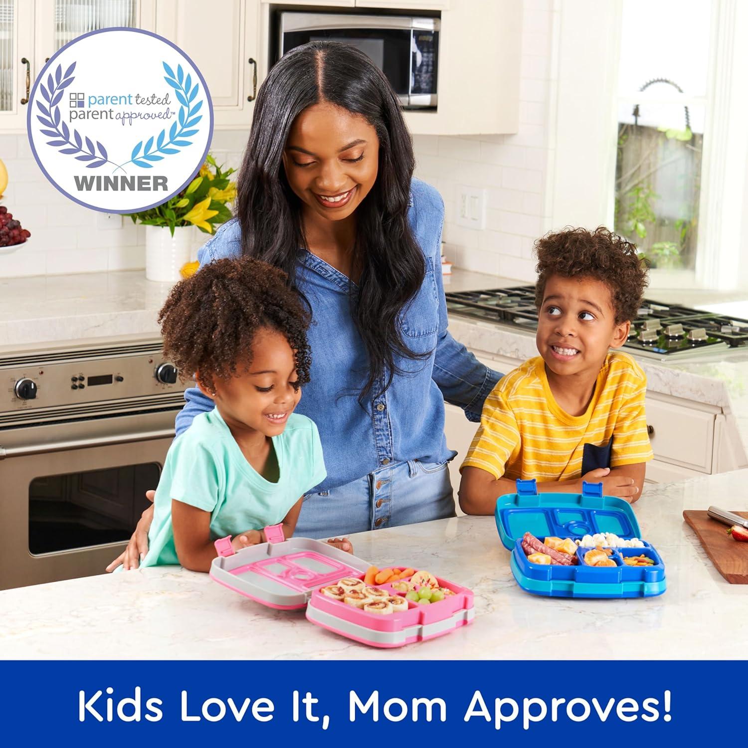 imageBentgo Kids 5Compartment LeakProof BentoStyle Lunch Box Whimsy ampamp Wonder Collection  Ideal for Ages 37 DropProof ampamp Durable Dishwasher Safe ampamp PFAS ampamp BPAFree Materials WavySharks