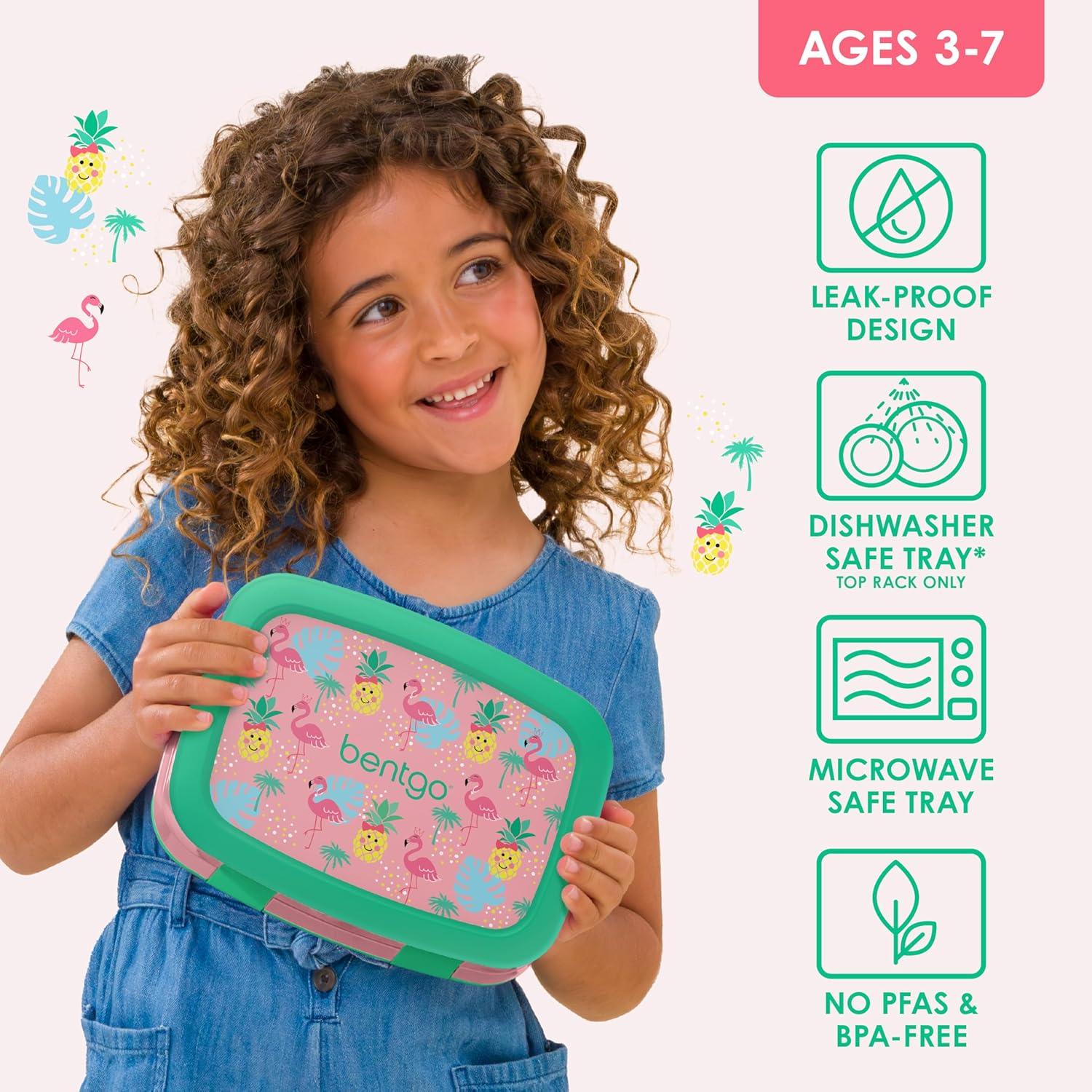 imageBentgo Kids 5Compartment LeakProof BentoStyle Lunch Box Whimsy ampamp Wonder Collection  Ideal for Ages 37 DropProof ampamp Durable Dishwasher Safe ampamp PFAS ampamp BPAFree Materials WavyTropical