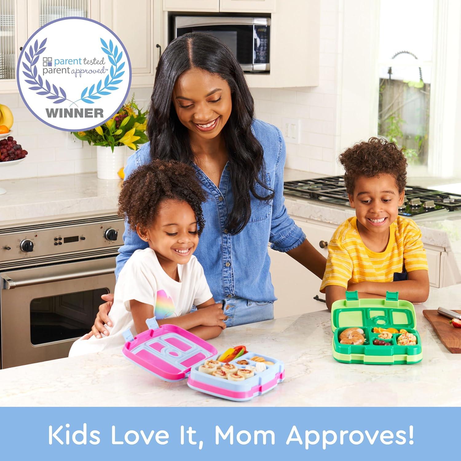 imageBentgo Kids 5Compartment LeakProof BentoStyle Lunch Box Whimsy ampamp Wonder Collection  Ideal for Ages 37 DropProof ampamp Durable Dishwasher Safe ampamp PFAS ampamp BPAFree Materials WavyRainbows and Butterflies