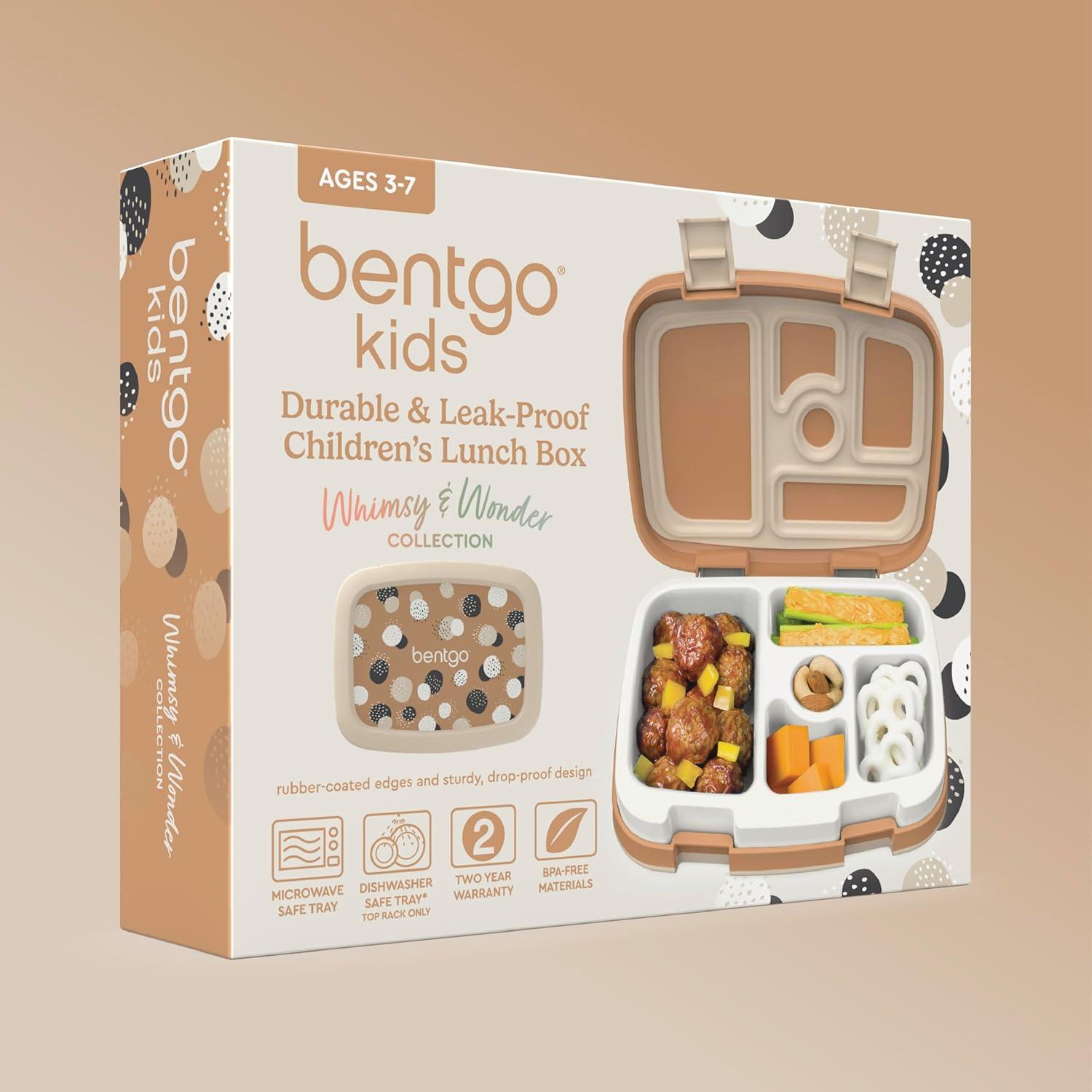 imageBentgo Kids 5Compartment LeakProof BentoStyle Lunch Box Whimsy ampamp Wonder Collection  Ideal for Ages 37 DropProof ampamp Durable Dishwasher Safe ampamp PFAS ampamp BPAFree Materials WavySpots  Dots