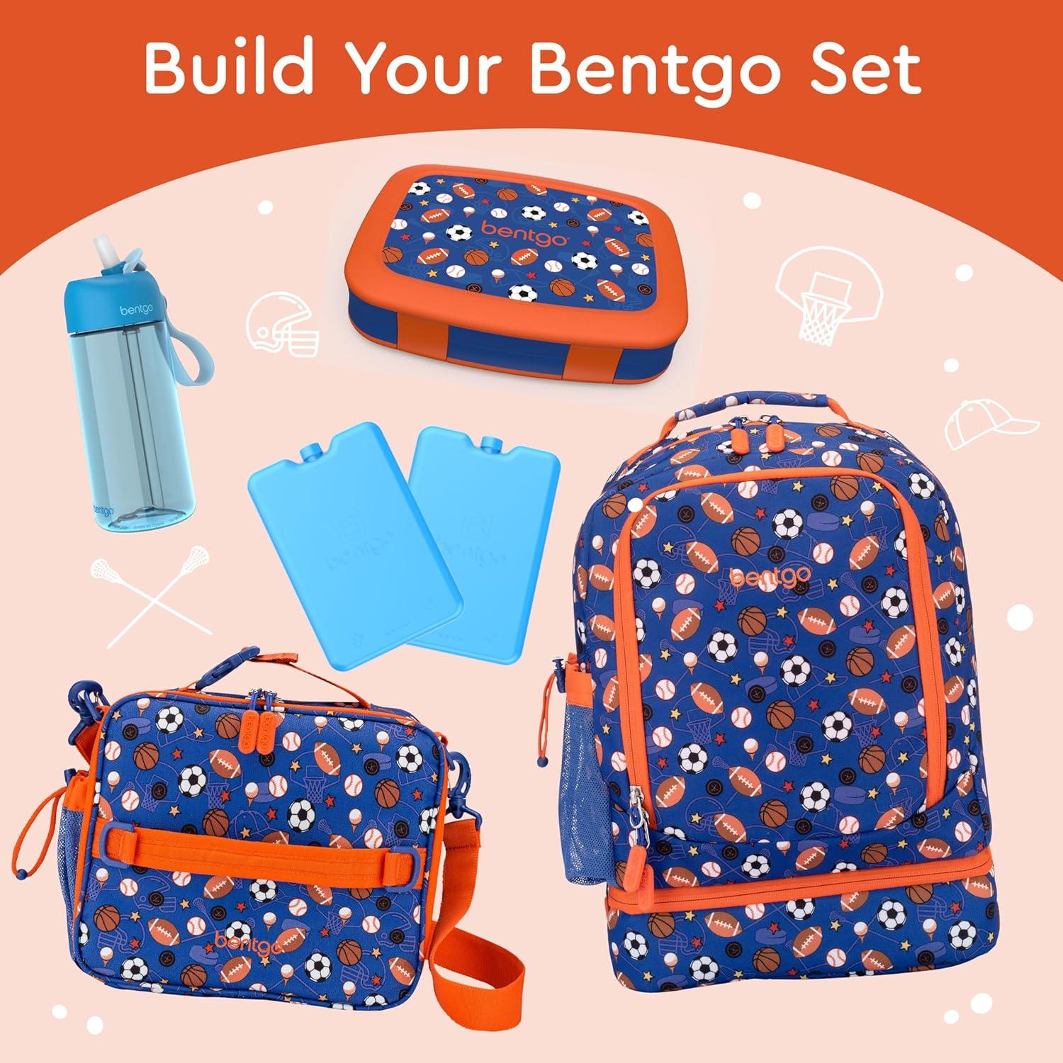 imageBentgo Kids 5Compartment LeakProof BentoStyle Lunch Box Whimsy ampamp Wonder Collection  Ideal for Ages 37 DropProof ampamp Durable Dishwasher Safe ampamp PFAS ampamp BPAFree Materials WavySports