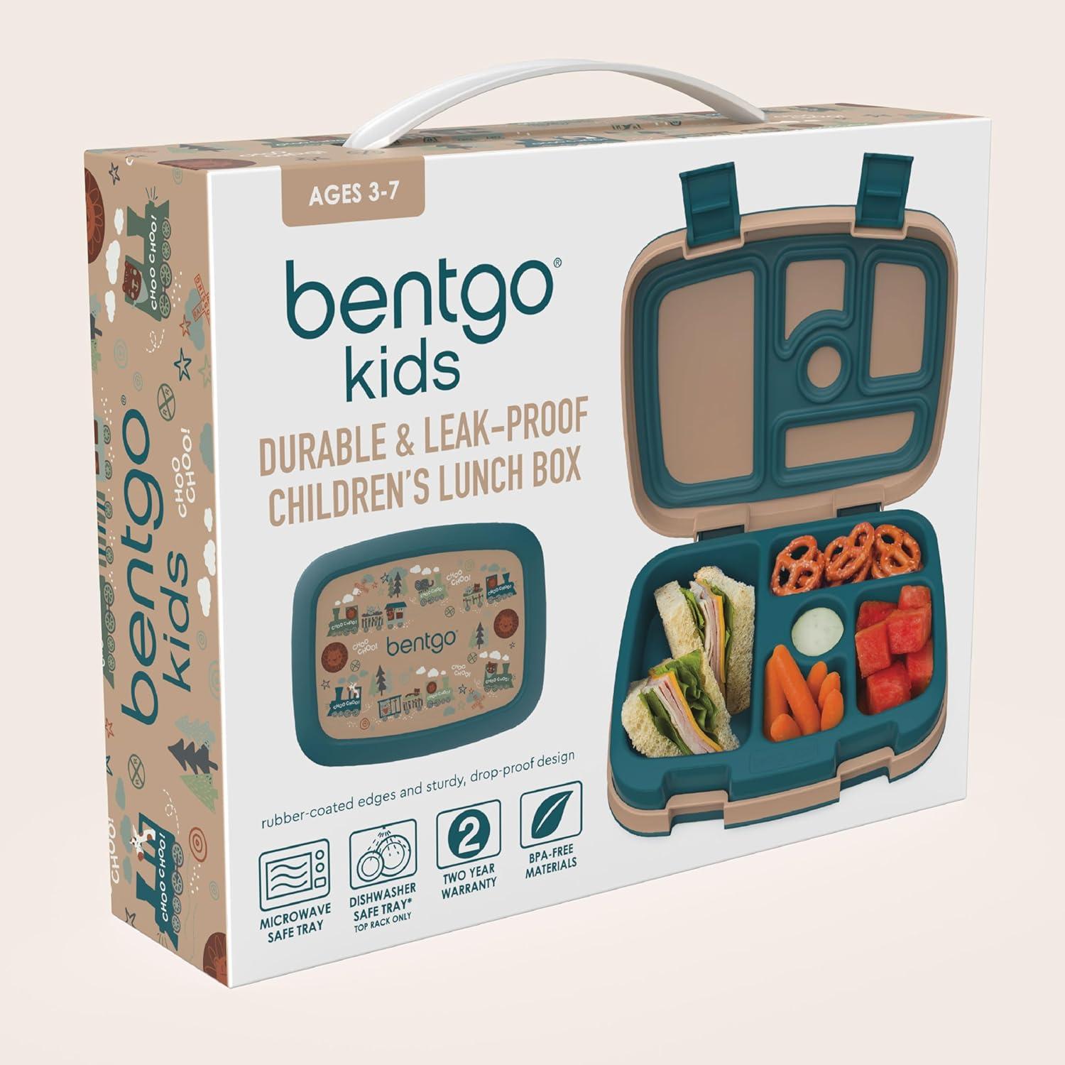 imageBentgo Kids 5Compartment LeakProof BentoStyle Lunch Box Whimsy ampamp Wonder Collection  Ideal for Ages 37 DropProof ampamp Durable Dishwasher Safe ampamp PFAS ampamp BPAFree Materials WavyTrains
