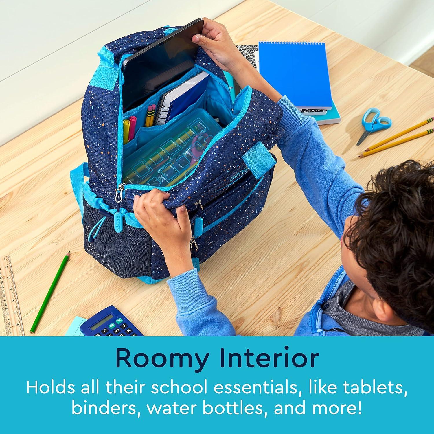 imageBentgo Kids Backpack Whimsy ampamp Wonder Collection  Lightweight 14 for School Travel ampamp Daycare  Ideal for Kids 4 Durable ampamp WaterResistant Roomy Interior Loop for Lunch Bag Checker GradientConfetti Edition  Abyss Blue