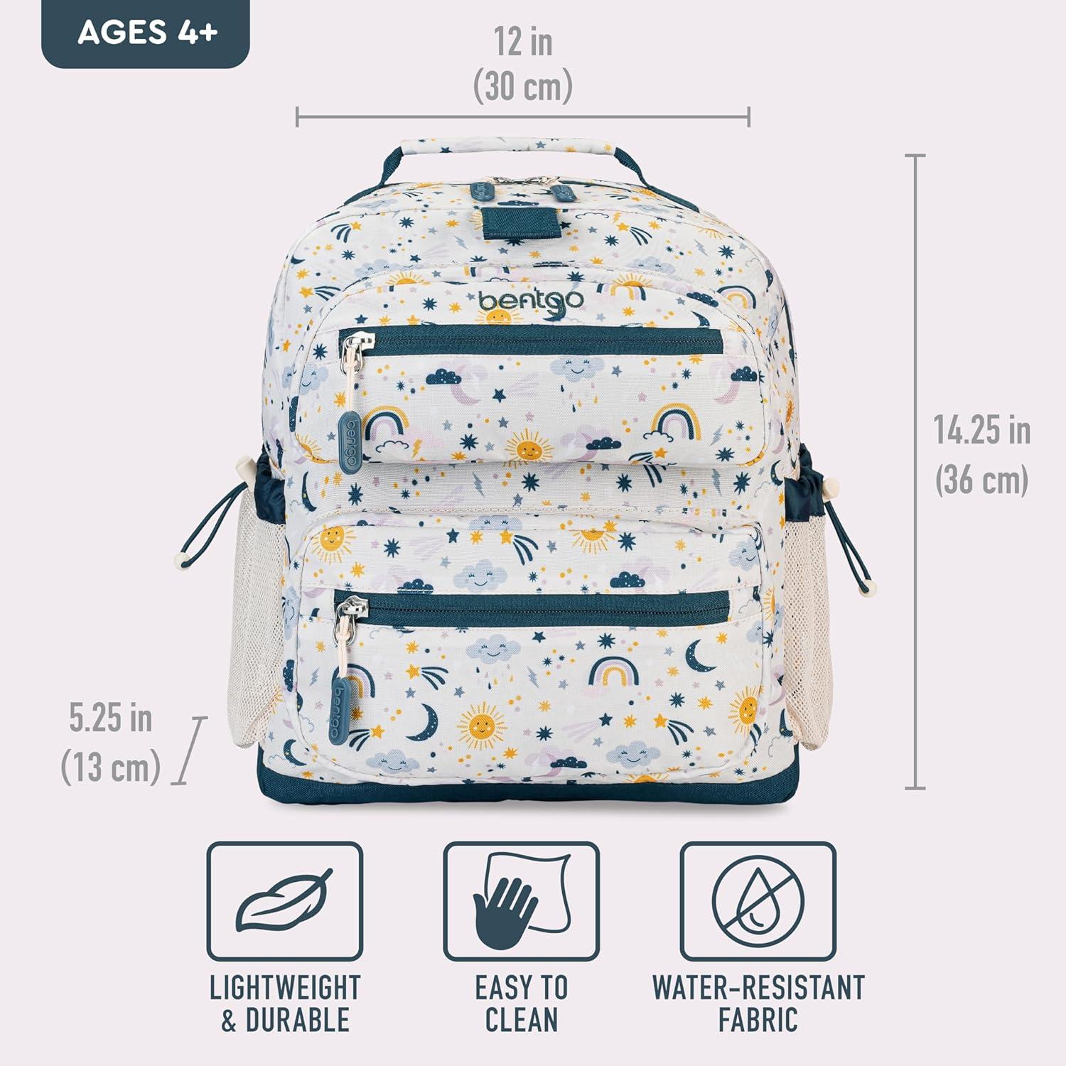 imageBentgo Kids Backpack Whimsy ampamp Wonder Collection  Lightweight 14 for School Travel ampamp Daycare  Ideal for Kids 4 Durable ampamp WaterResistant Roomy Interior Loop for Lunch Bag Checker GradientFriendly Skies