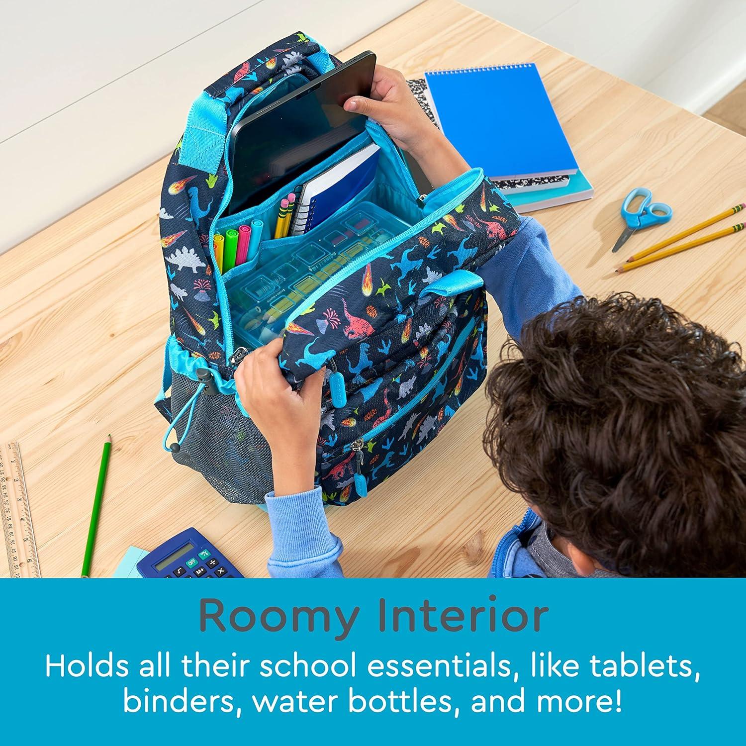 imageBentgo Kids Backpack Whimsy ampamp Wonder Collection  Lightweight 14 for School Travel ampamp Daycare  Ideal for Kids 4 Durable ampamp WaterResistant Roomy Interior Loop for Lunch Bag Checker GradientDinosaur