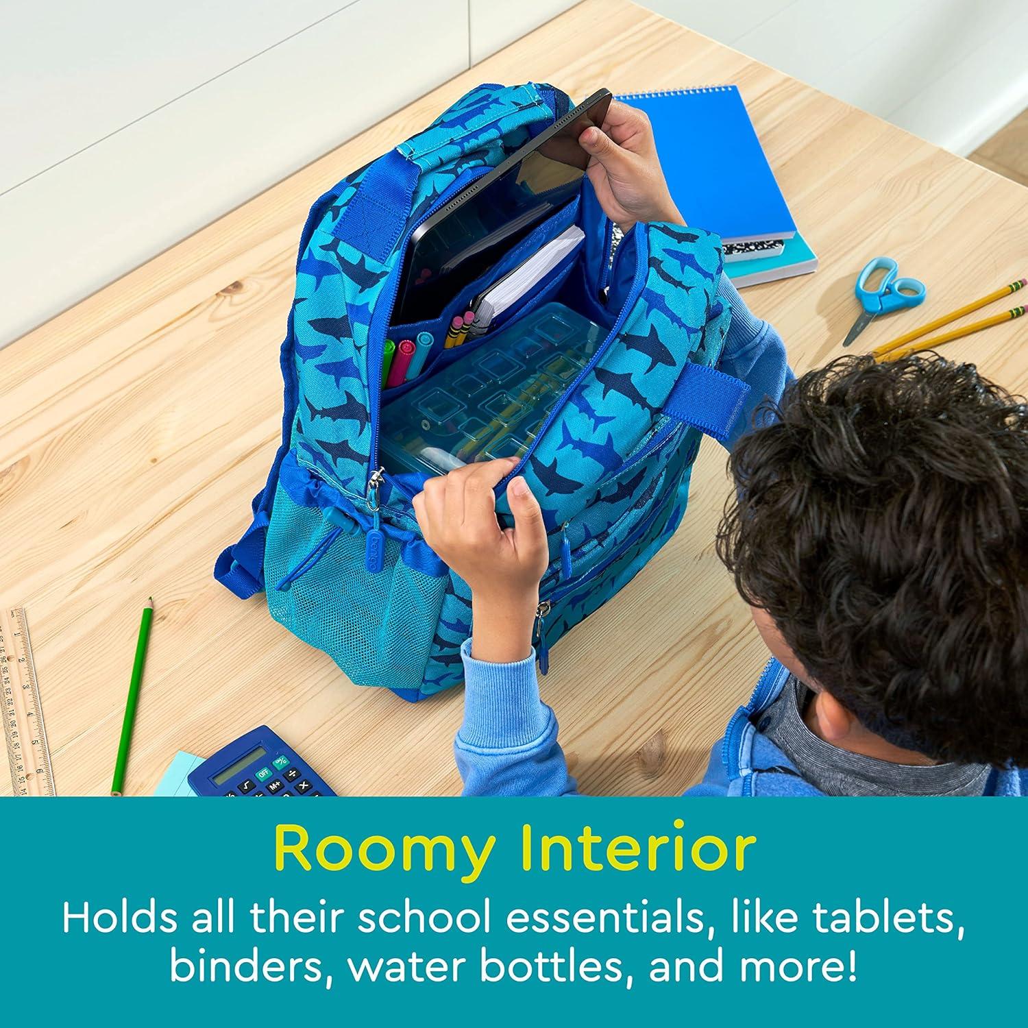 imageBentgo Kids Backpack Whimsy ampamp Wonder Collection  Lightweight 14 for School Travel ampamp Daycare  Ideal for Kids 4 Durable ampamp WaterResistant Roomy Interior Loop for Lunch Bag Checker GradientShark