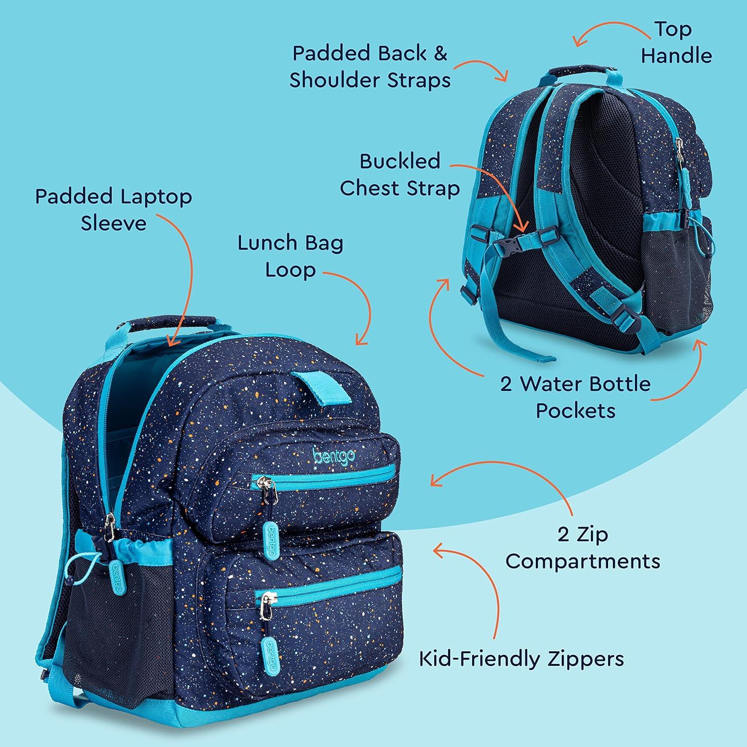 imageBentgo Kids Backpack Whimsy ampamp Wonder Collection  Lightweight 14 for School Travel ampamp Daycare  Ideal for Kids 4 Durable ampamp WaterResistant Roomy Interior Loop for Lunch Bag Checker GradientConfetti Edition  Abyss Blue