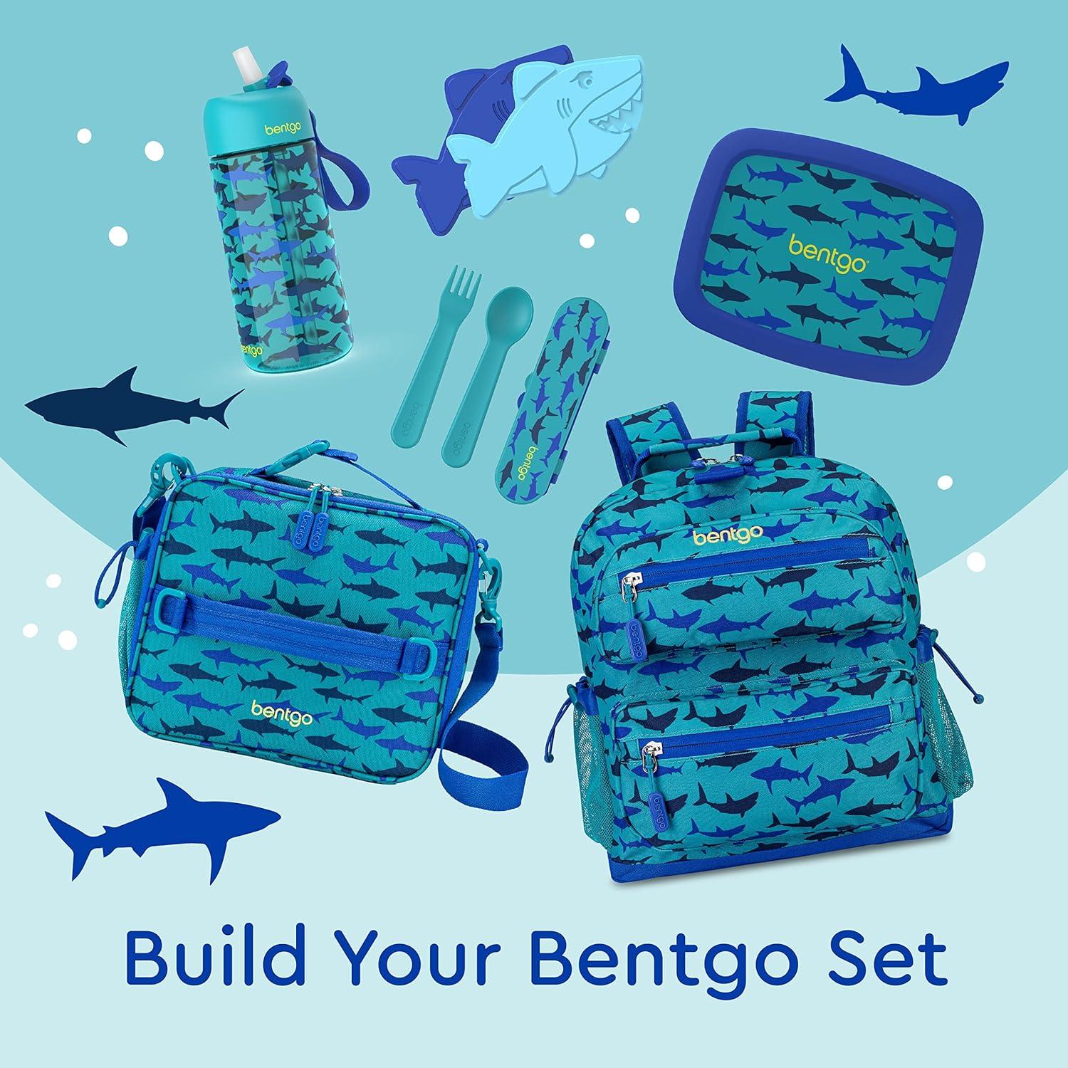 imageBentgo Kids Backpack Whimsy ampamp Wonder Collection  Lightweight 14 for School Travel ampamp Daycare  Ideal for Kids 4 Durable ampamp WaterResistant Roomy Interior Loop for Lunch Bag Checker GradientShark