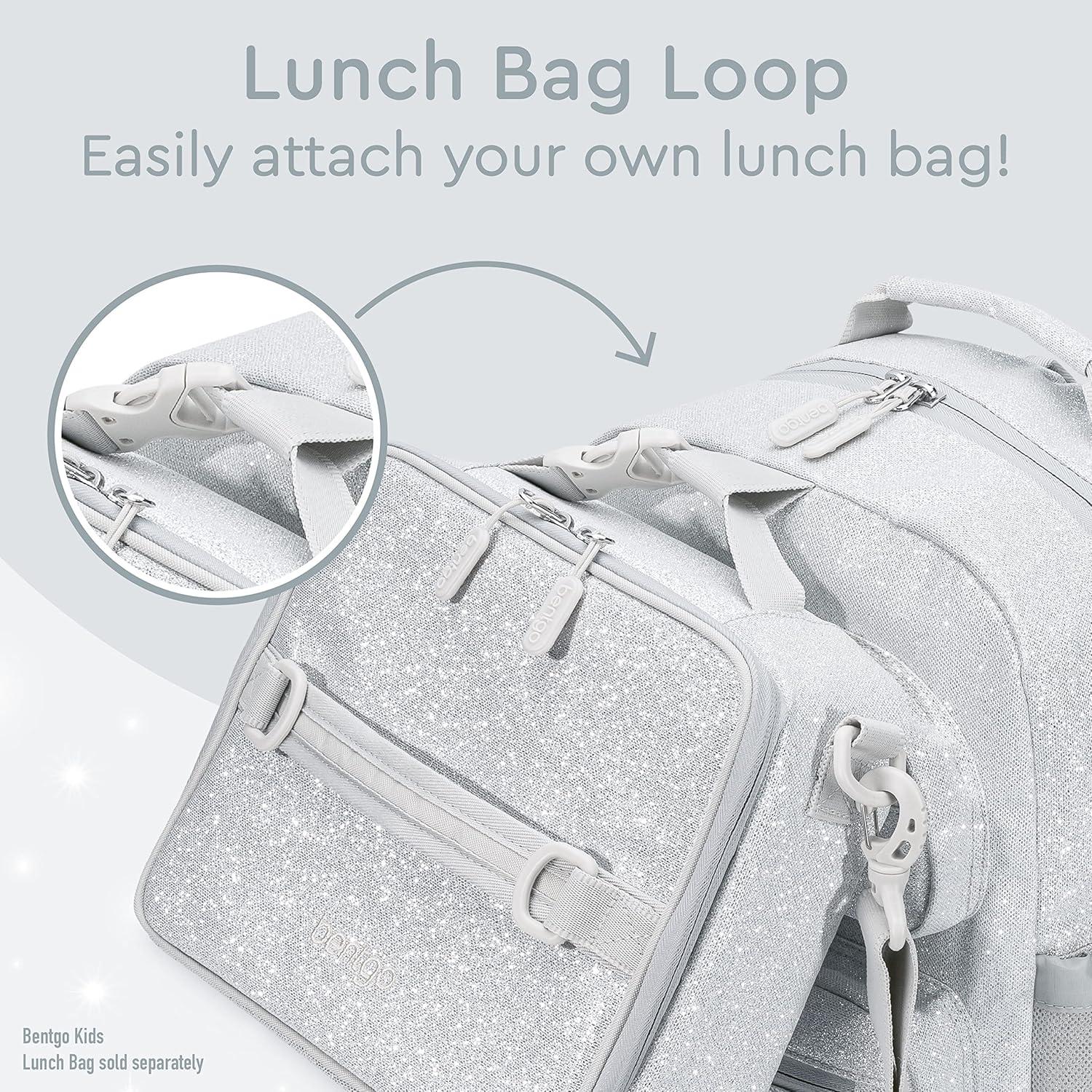 imageBentgo Kids Backpack Whimsy ampamp Wonder Collection  Lightweight 14 for School Travel ampamp Daycare  Ideal for Kids 4 Durable ampamp WaterResistant Roomy Interior Loop for Lunch Bag Checker GradientGlitter Edition  Silver