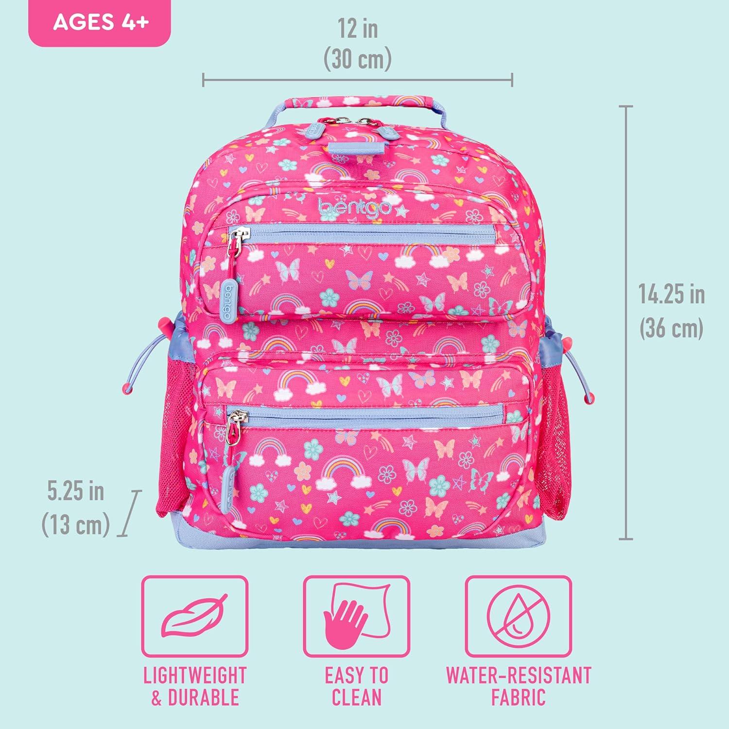 imageBentgo Kids Backpack Whimsy ampamp Wonder Collection  Lightweight 14 for School Travel ampamp Daycare  Ideal for Kids 4 Durable ampamp WaterResistant Roomy Interior Loop for Lunch Bag Checker GradientRainbows