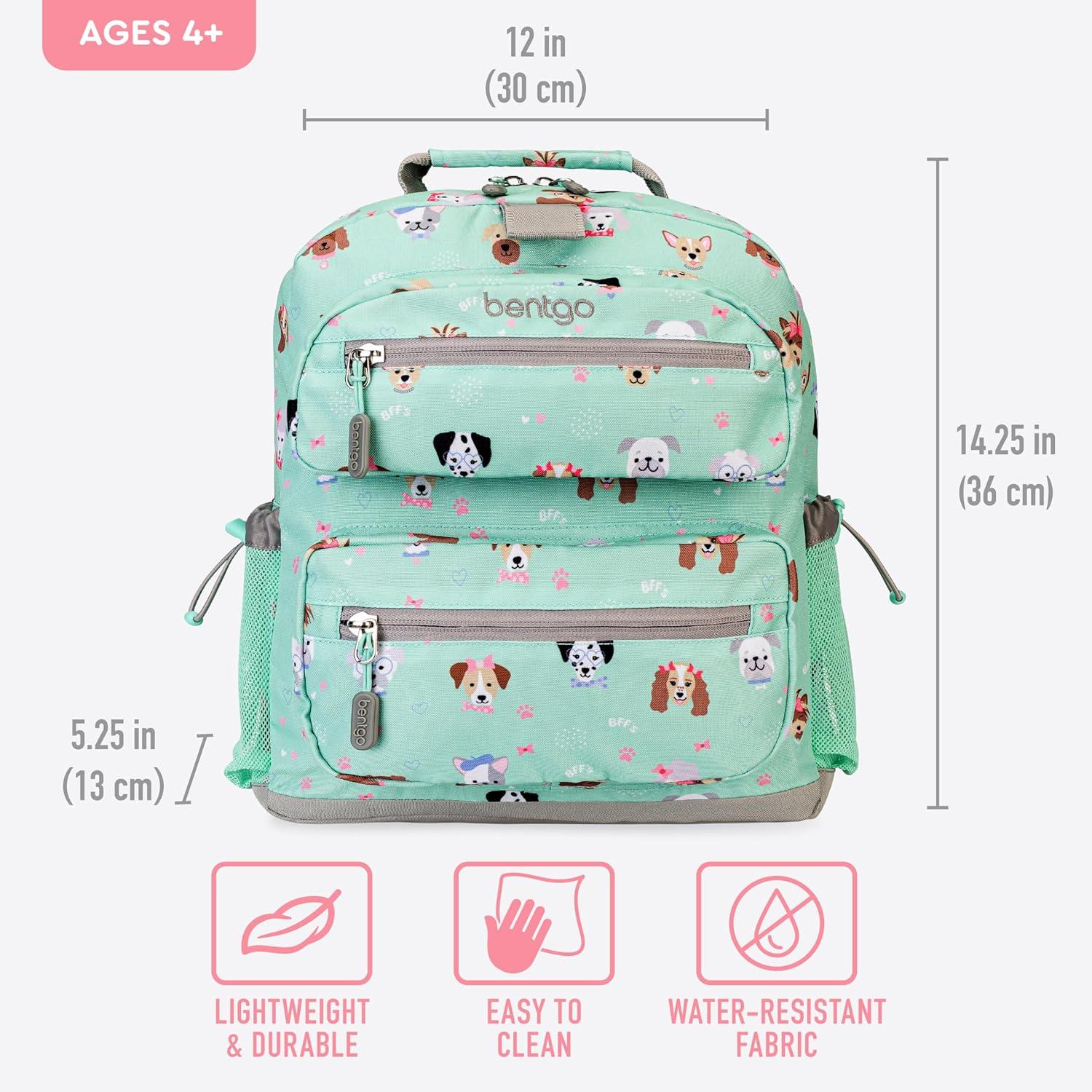 imageBentgo Kids Backpack Whimsy ampamp Wonder Collection  Lightweight 14 for School Travel ampamp Daycare  Ideal for Kids 4 Durable ampamp WaterResistant Roomy Interior Loop for Lunch Bag Checker GradientPuppy Love